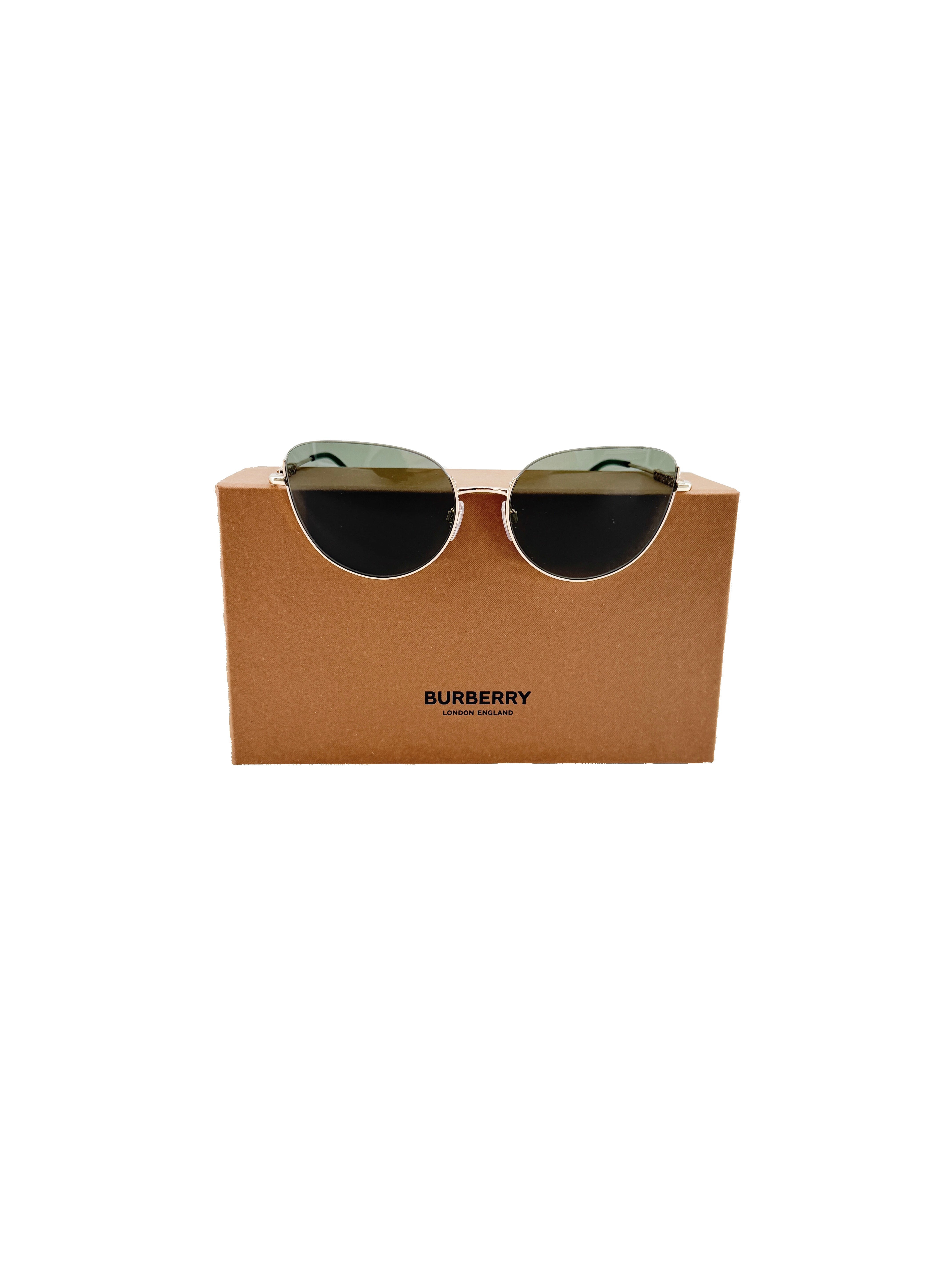 Burberry gold/green Harper sunglasses B3144 BOX