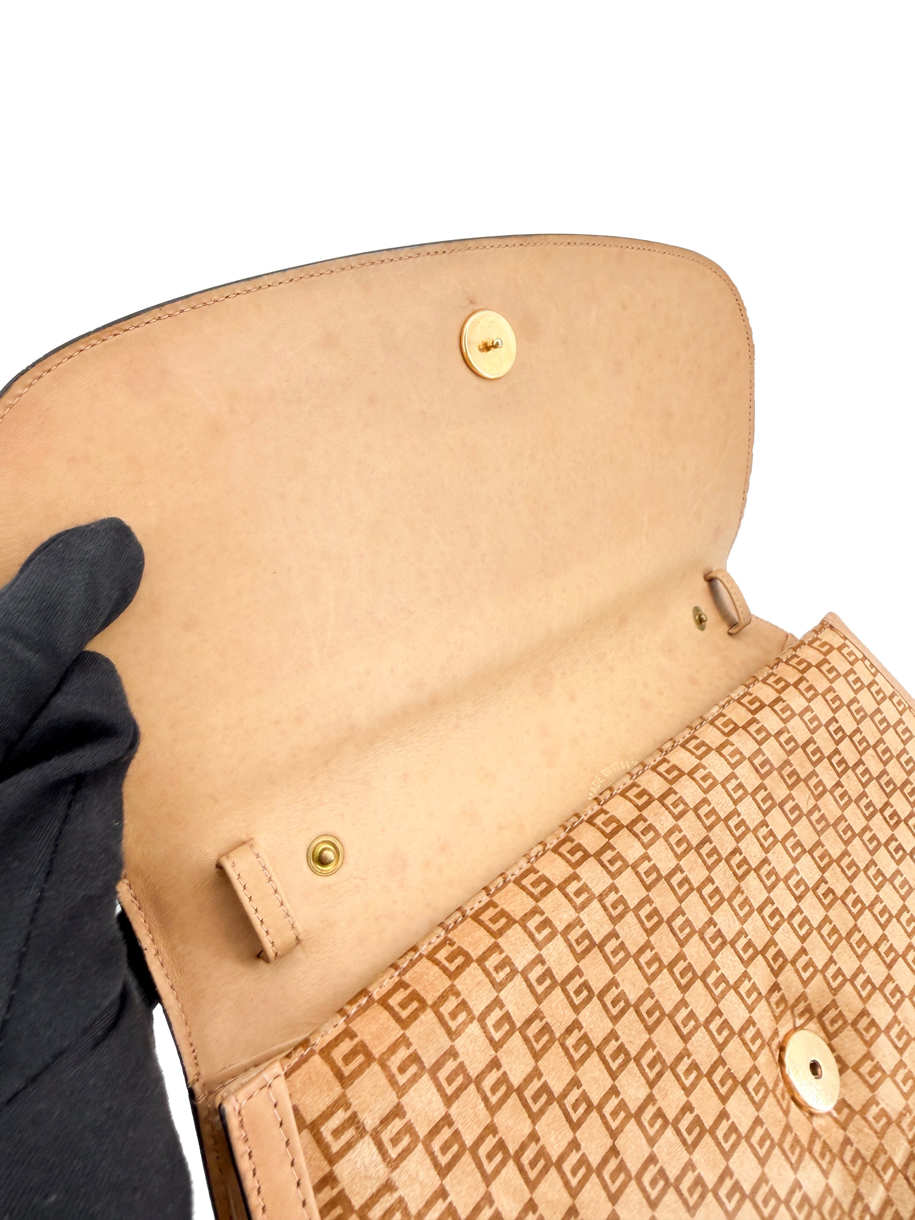 Gucci brown suede vintage GG shoulder bag 204