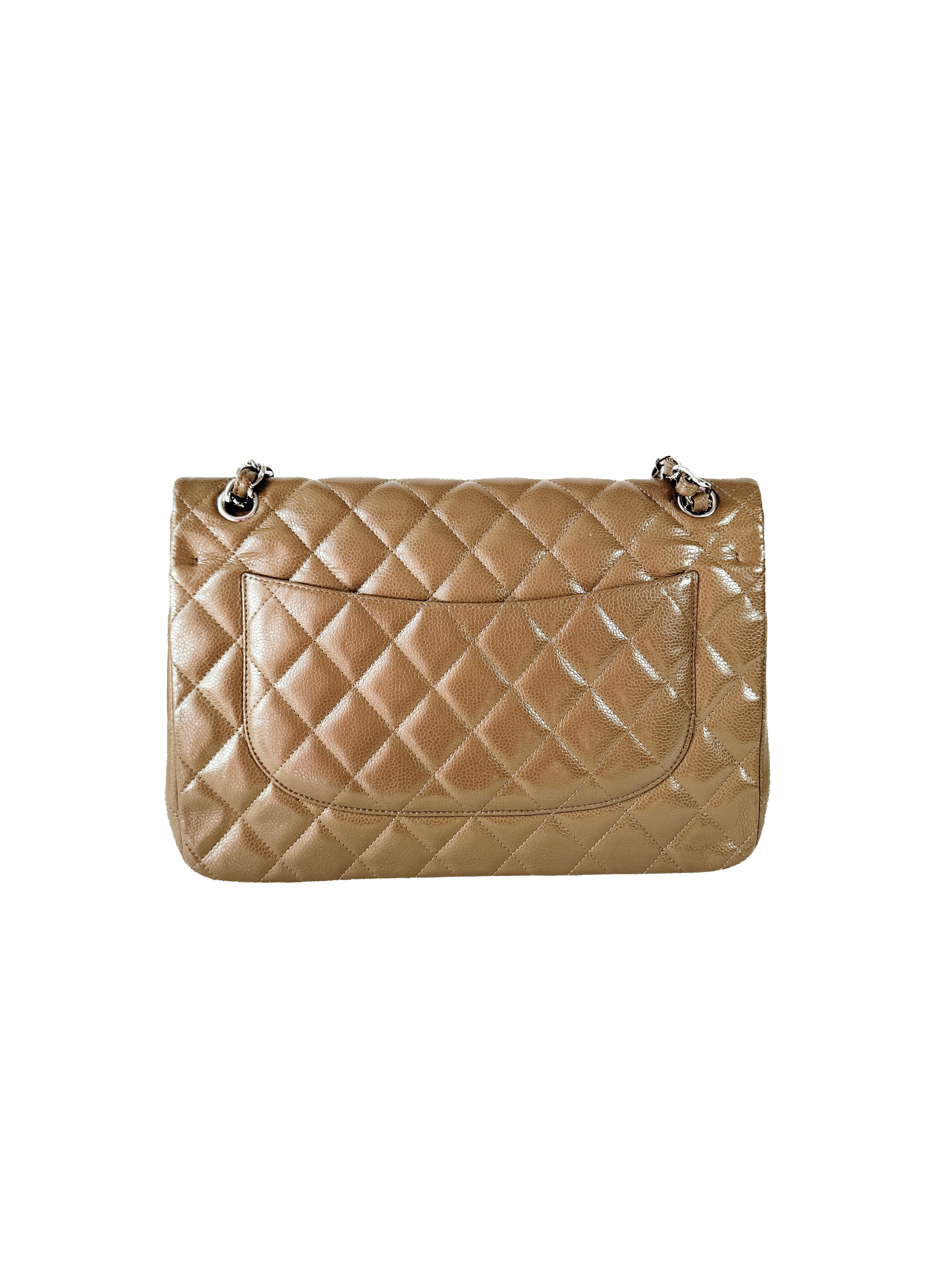 Chanel brown Caviar leather jumbo double flap 15146479
