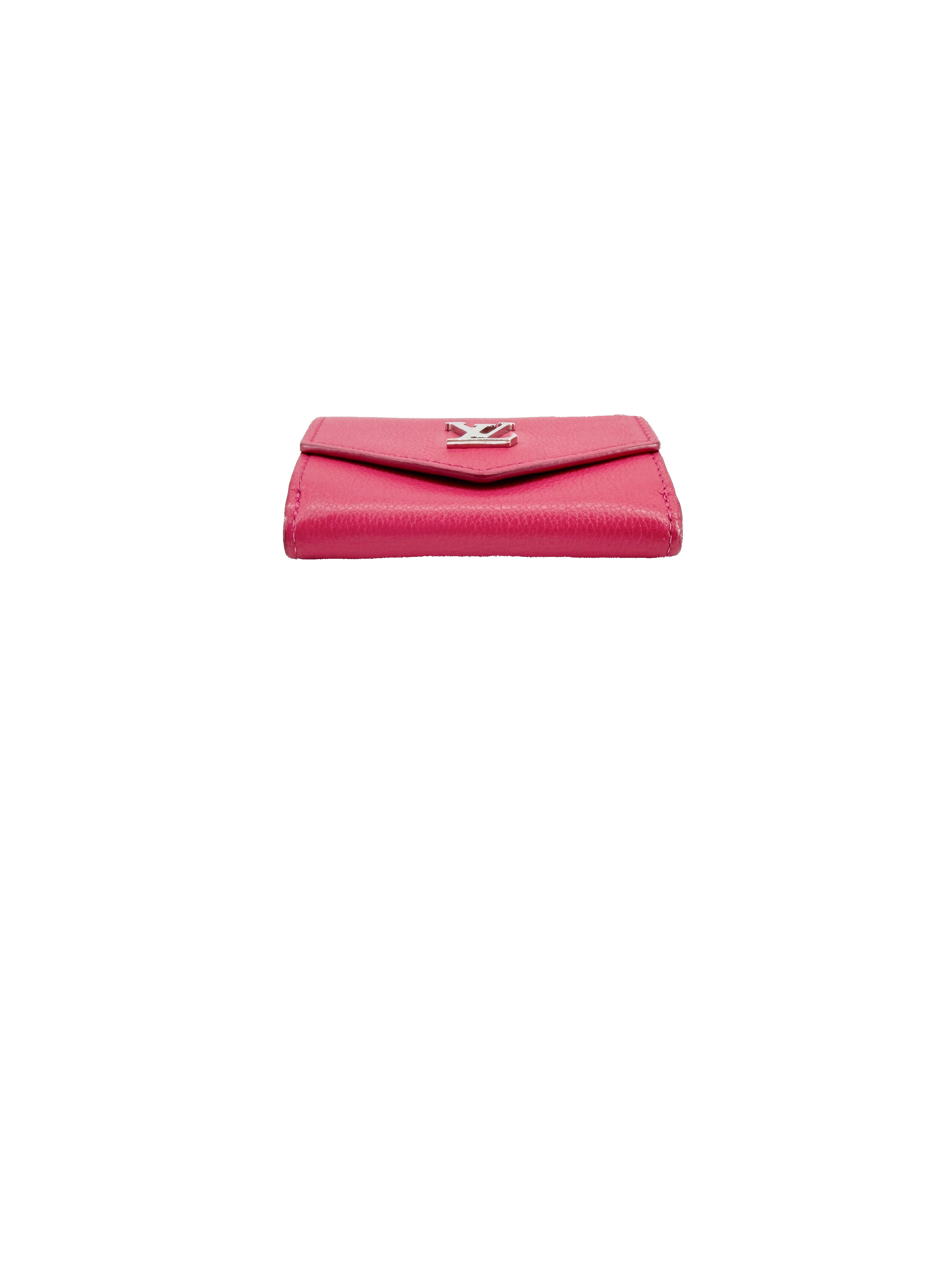 Louis Vuitton pink leather lockmini wallet UB3110