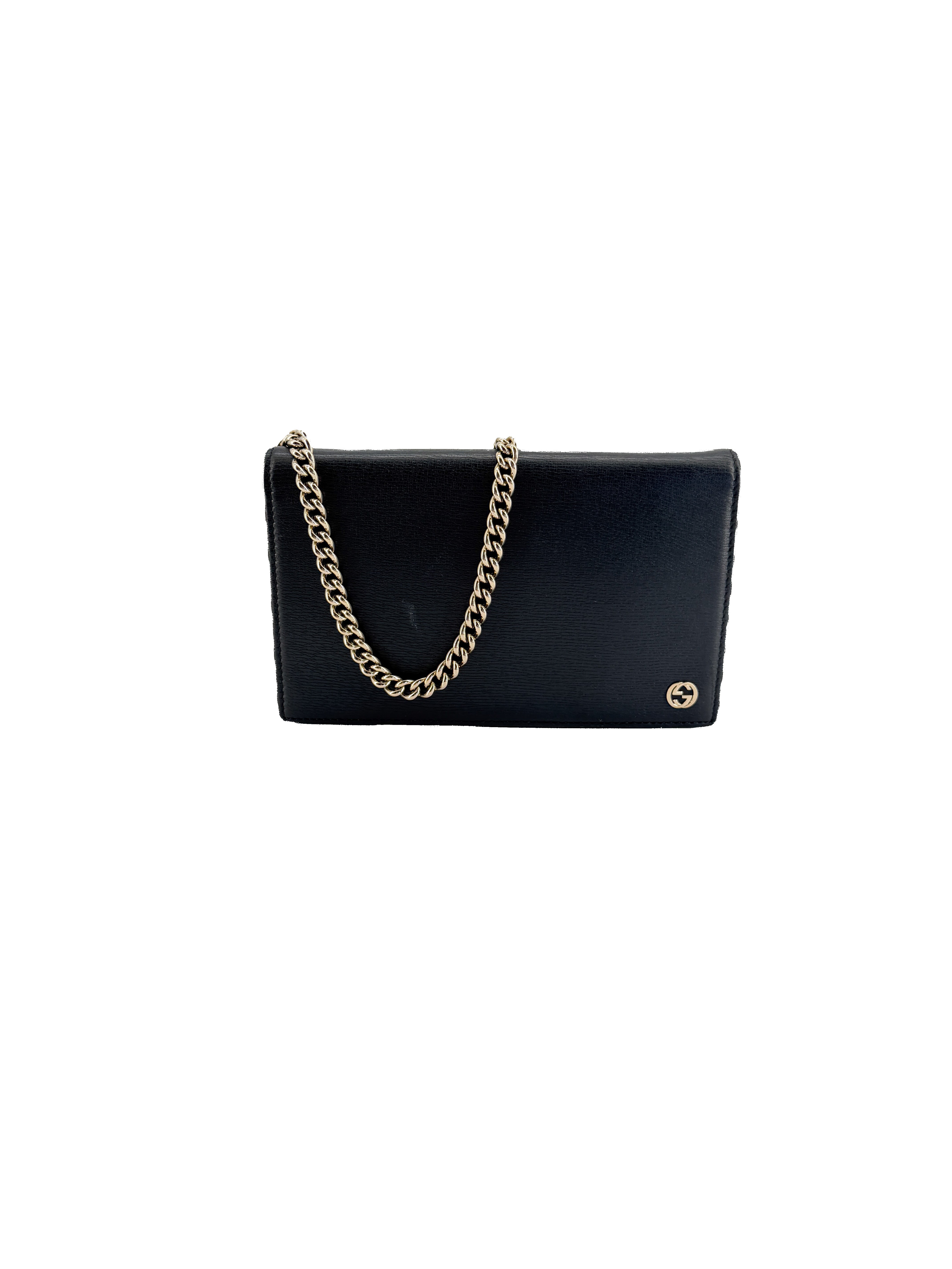 Gucci black GG Betty wallet on a chain 354697-196085