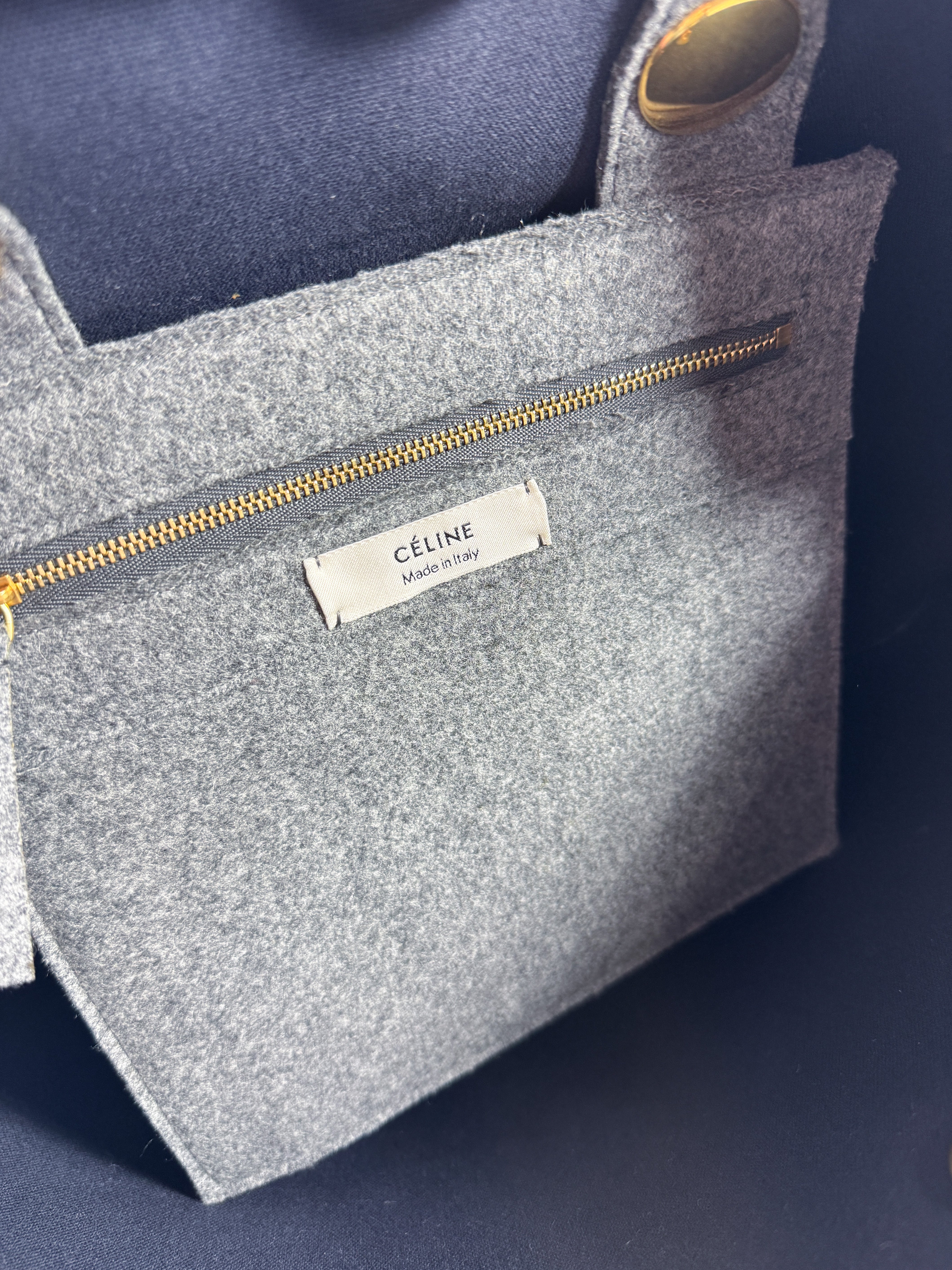 Celine gray wool felt orb bag WLA3184