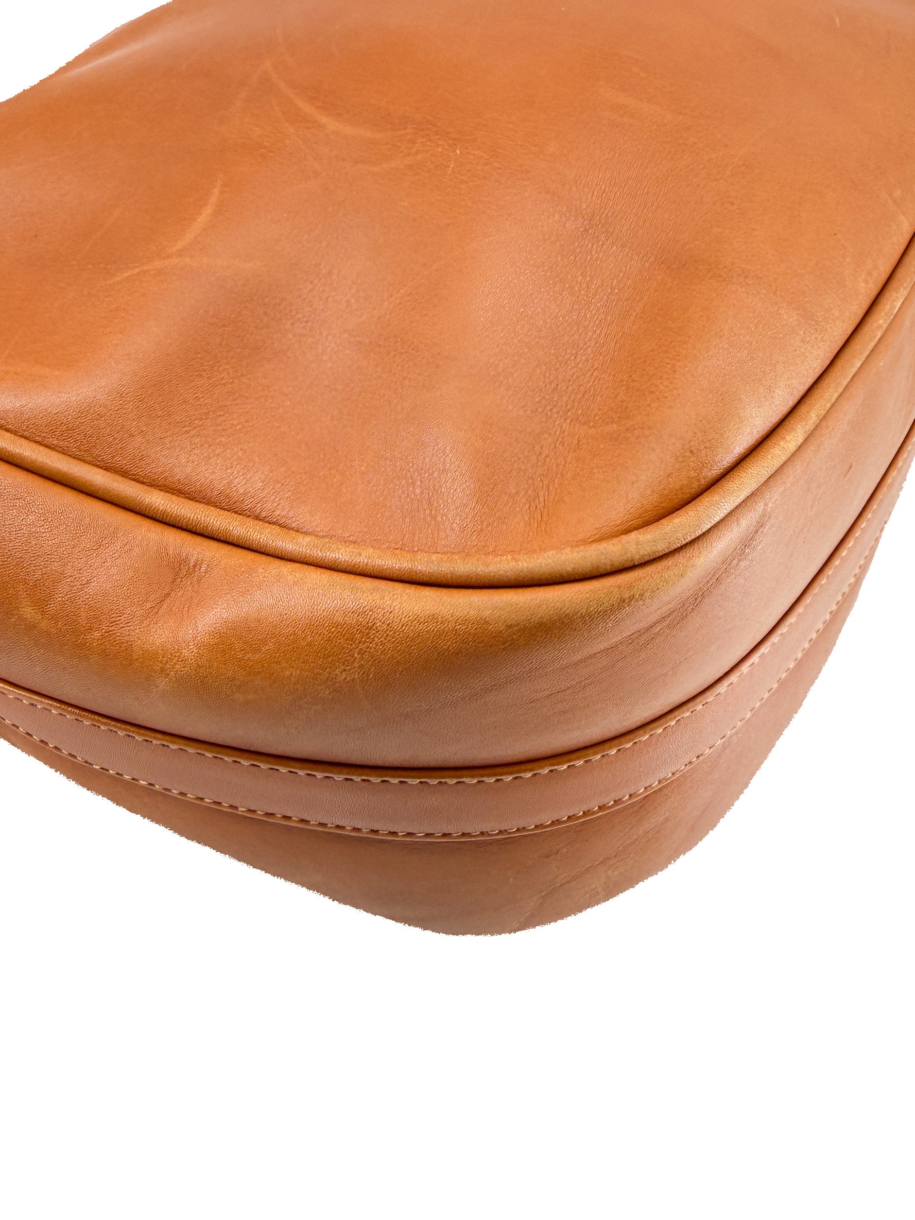 Gucci brown leather vintage shoulder bag 001-090-1441