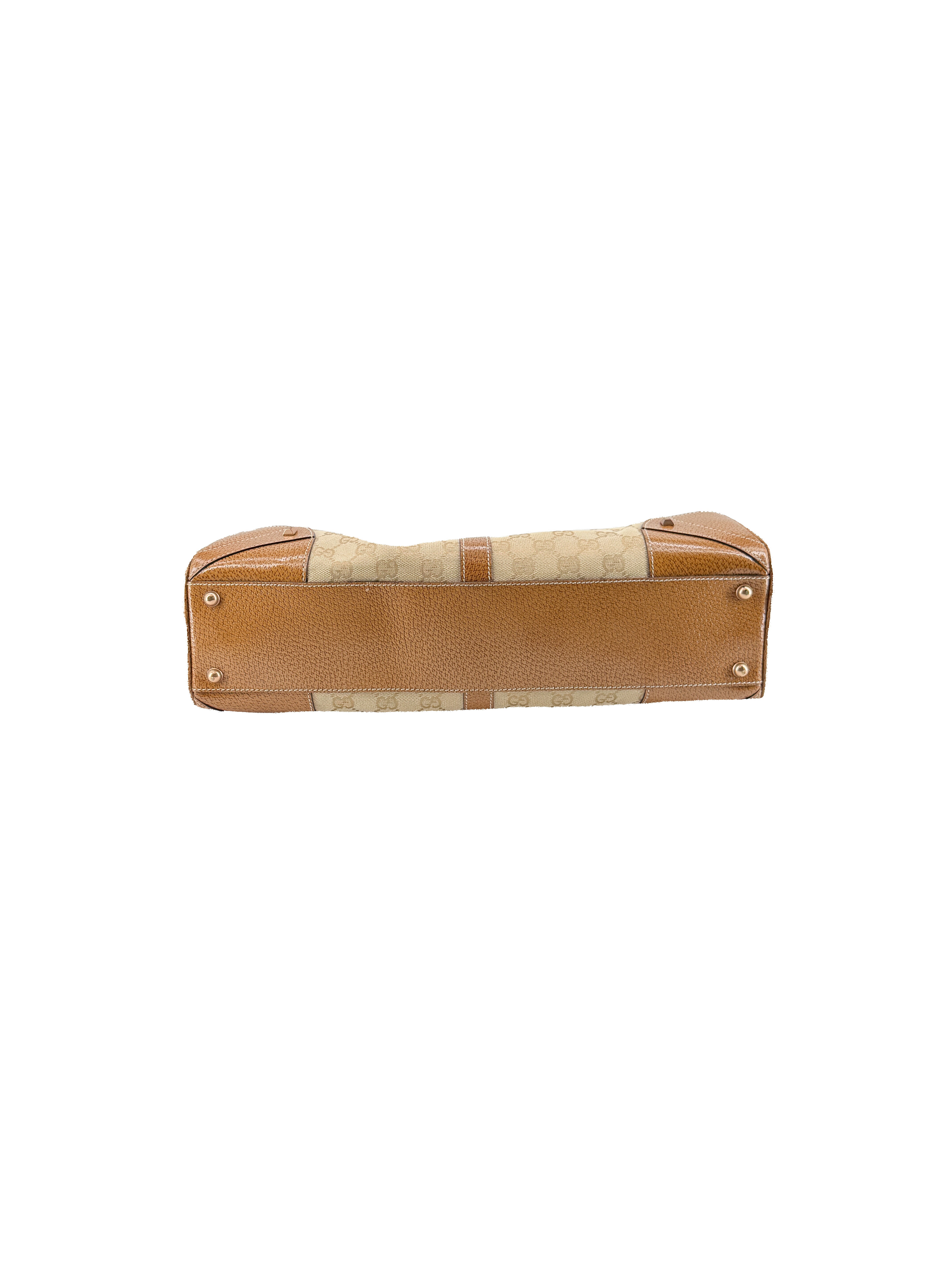 Gucci brown GG canvas Bardot shoulder bag 124404 203414