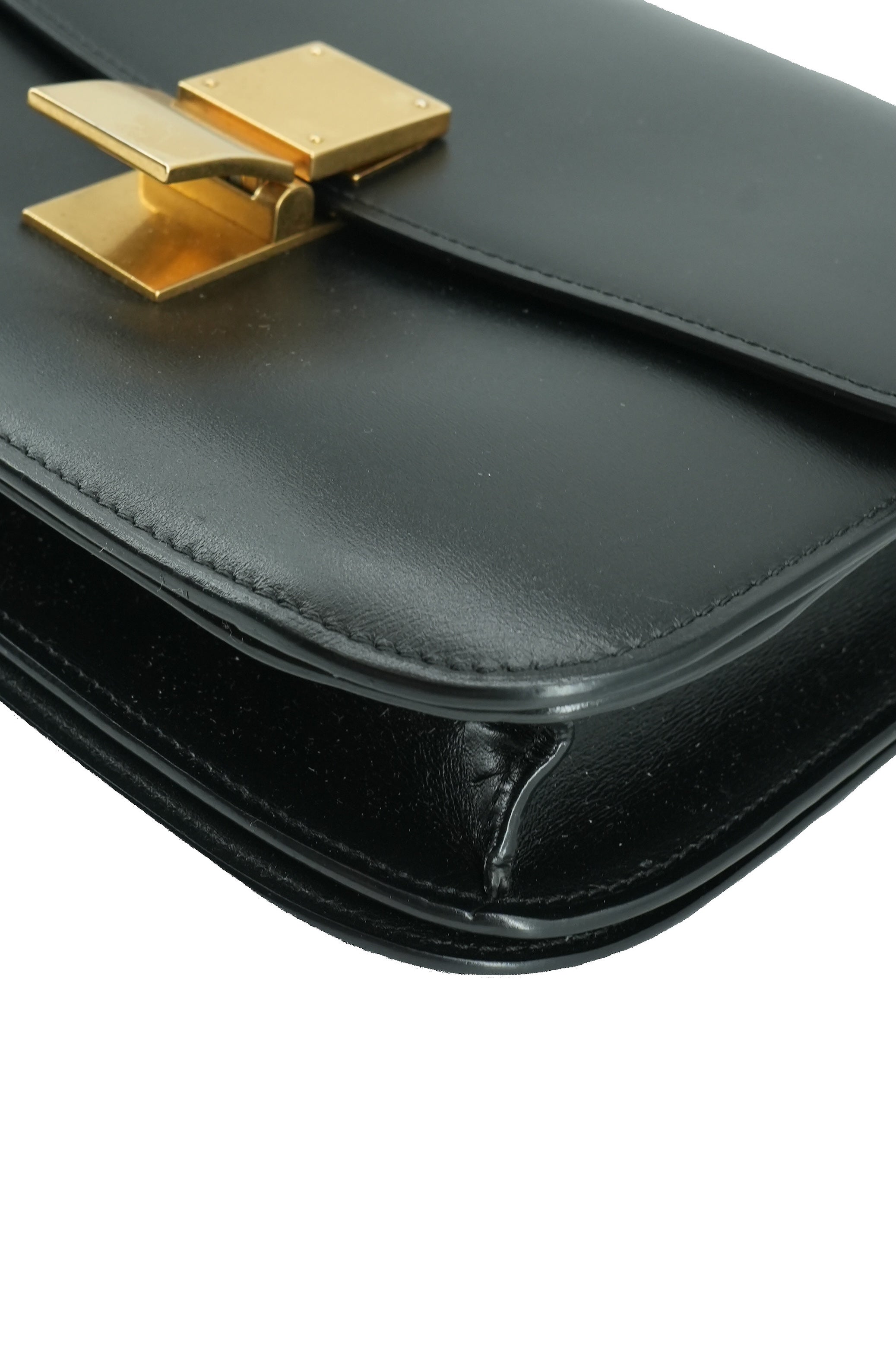 Celine black leather Box shoulder bag U-LA-0176