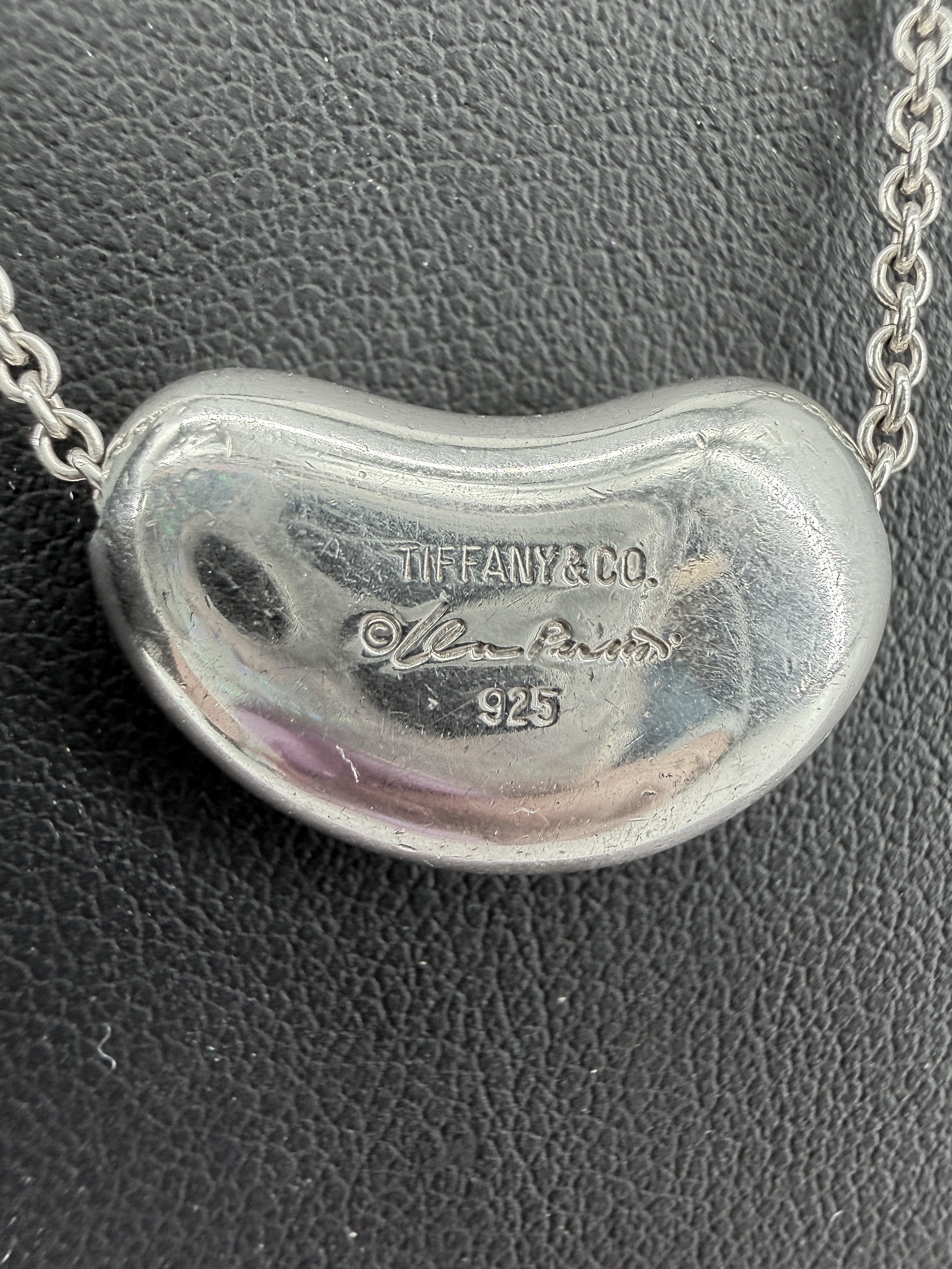 Tiffany & Co Elsa Peretti sterling silver 18mm bean necklace
