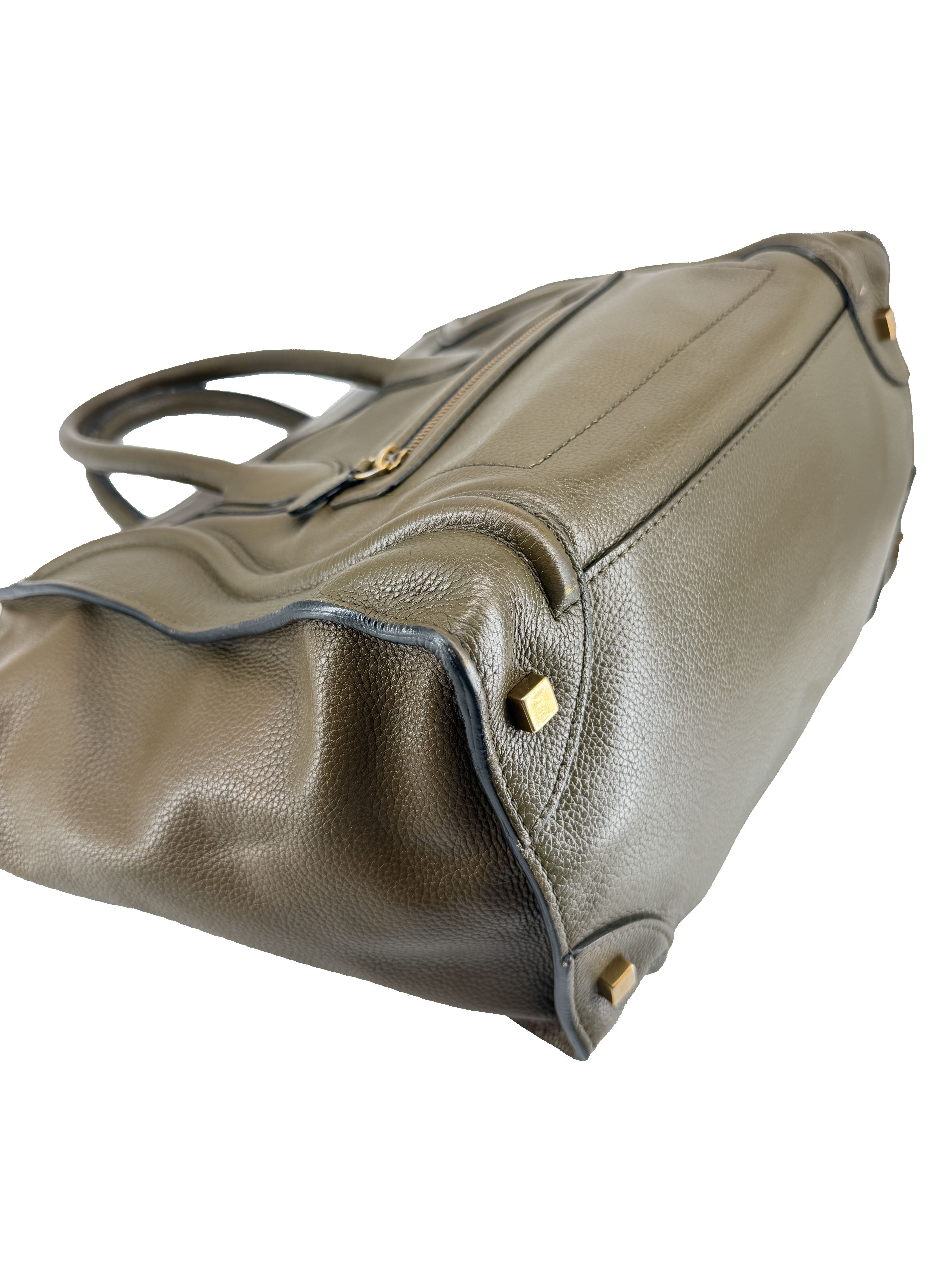 Celine olive leather mini luggage tote S-PA-1121