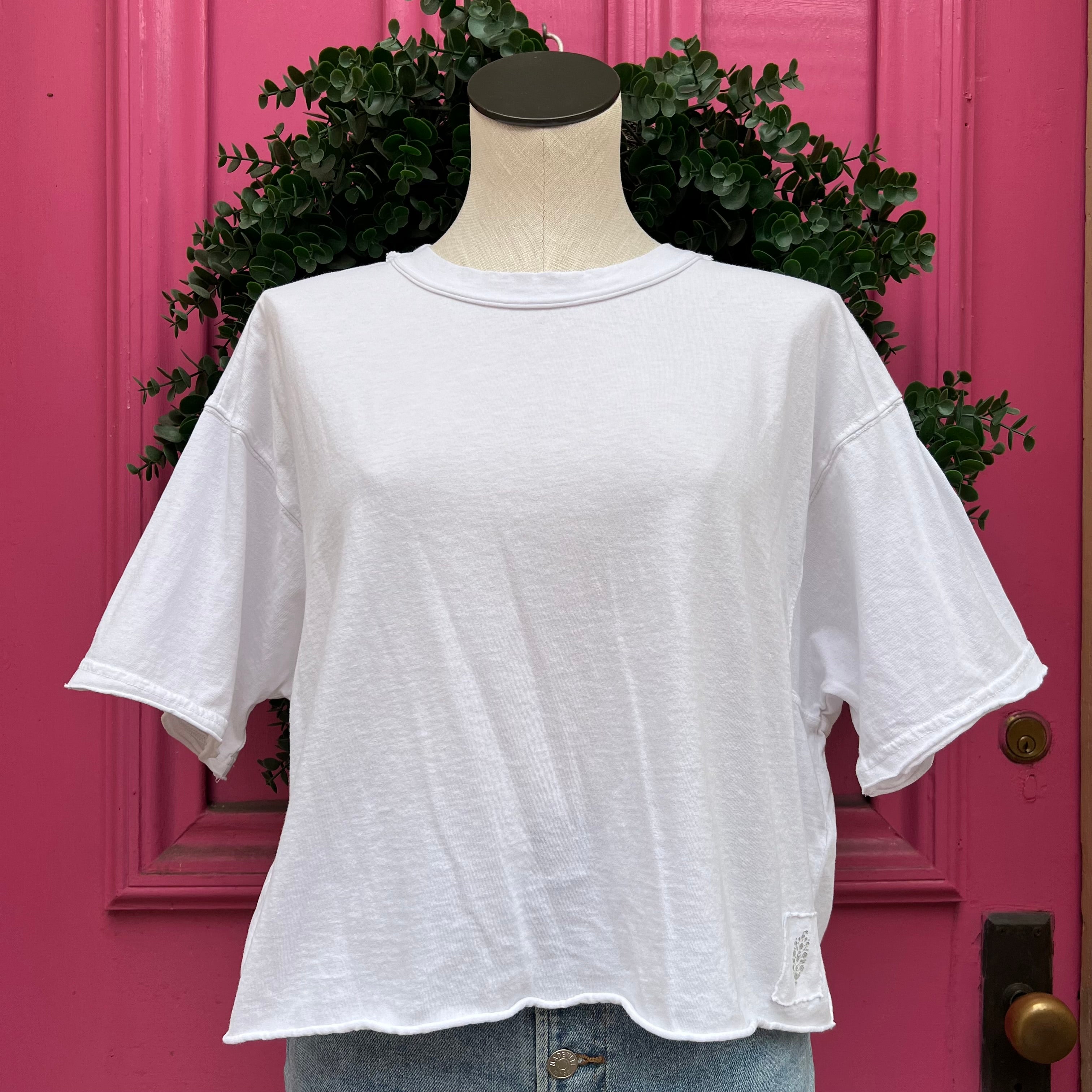 Free People Movement white cropped short sleeve tee size XS