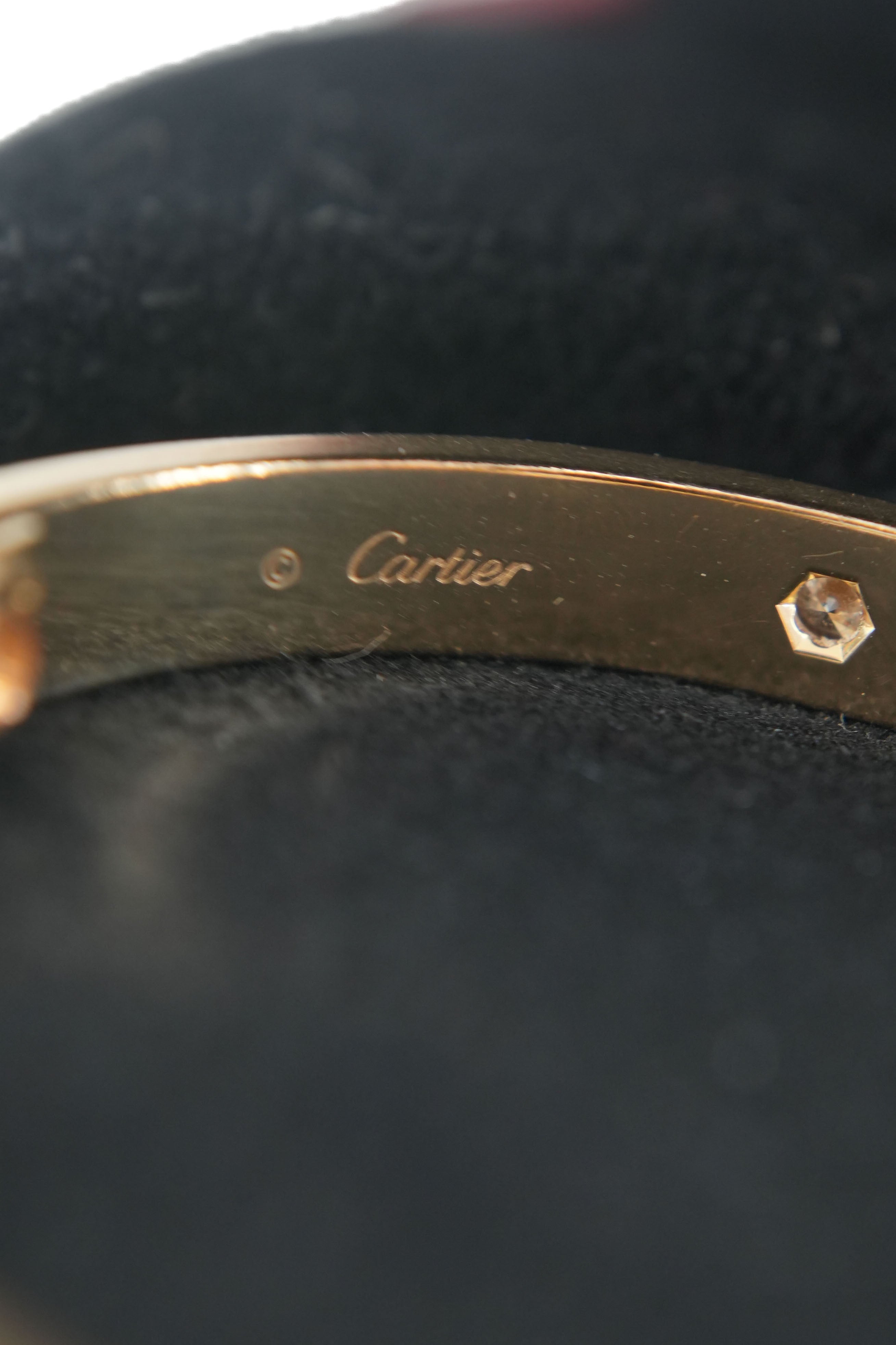 Cartier love 4 diamond 18k yellow gold bracelet size 17 PKZ936