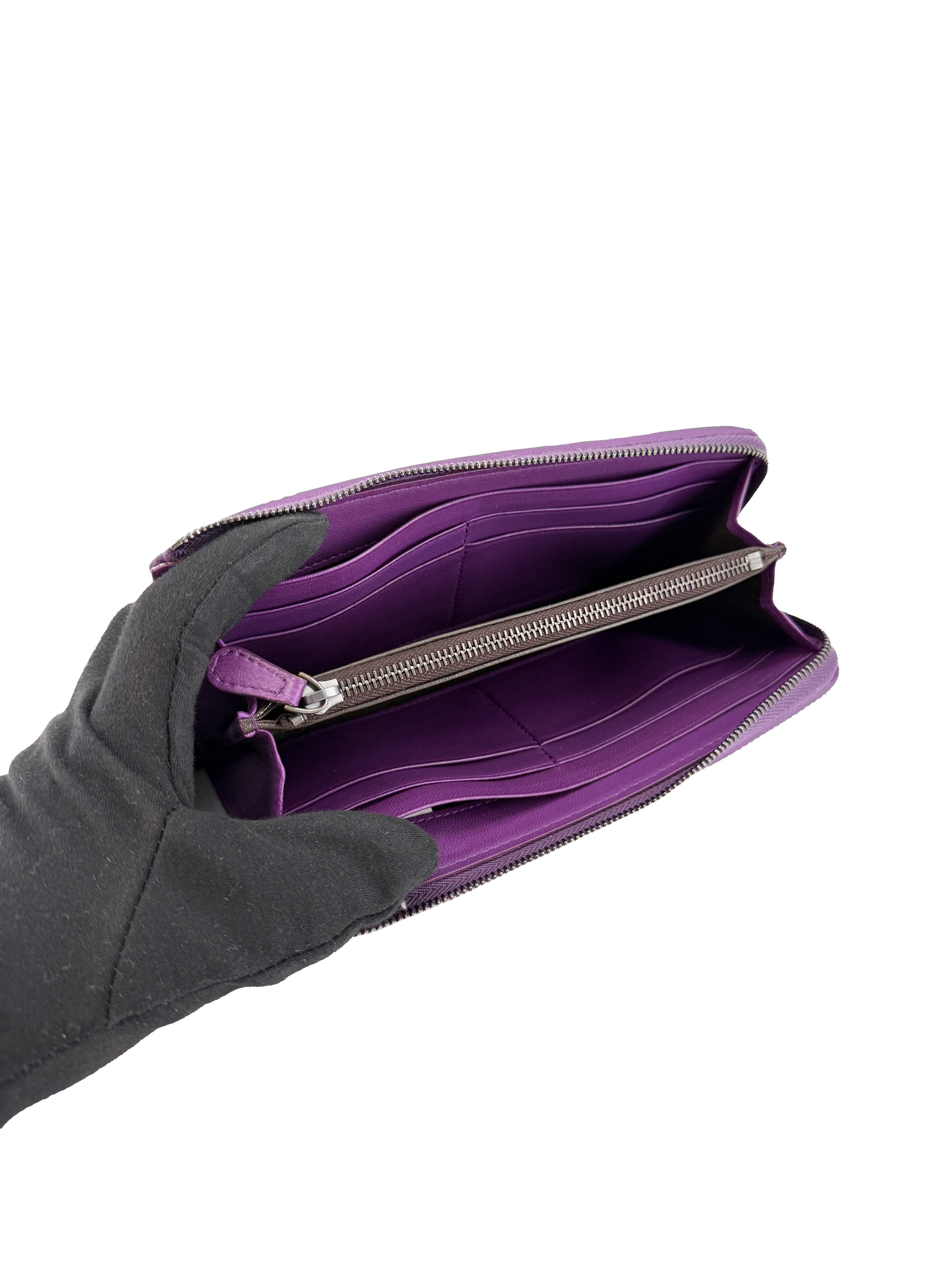 Bottega Veneta purple Intrecciato leather wallet B03497576W BOX