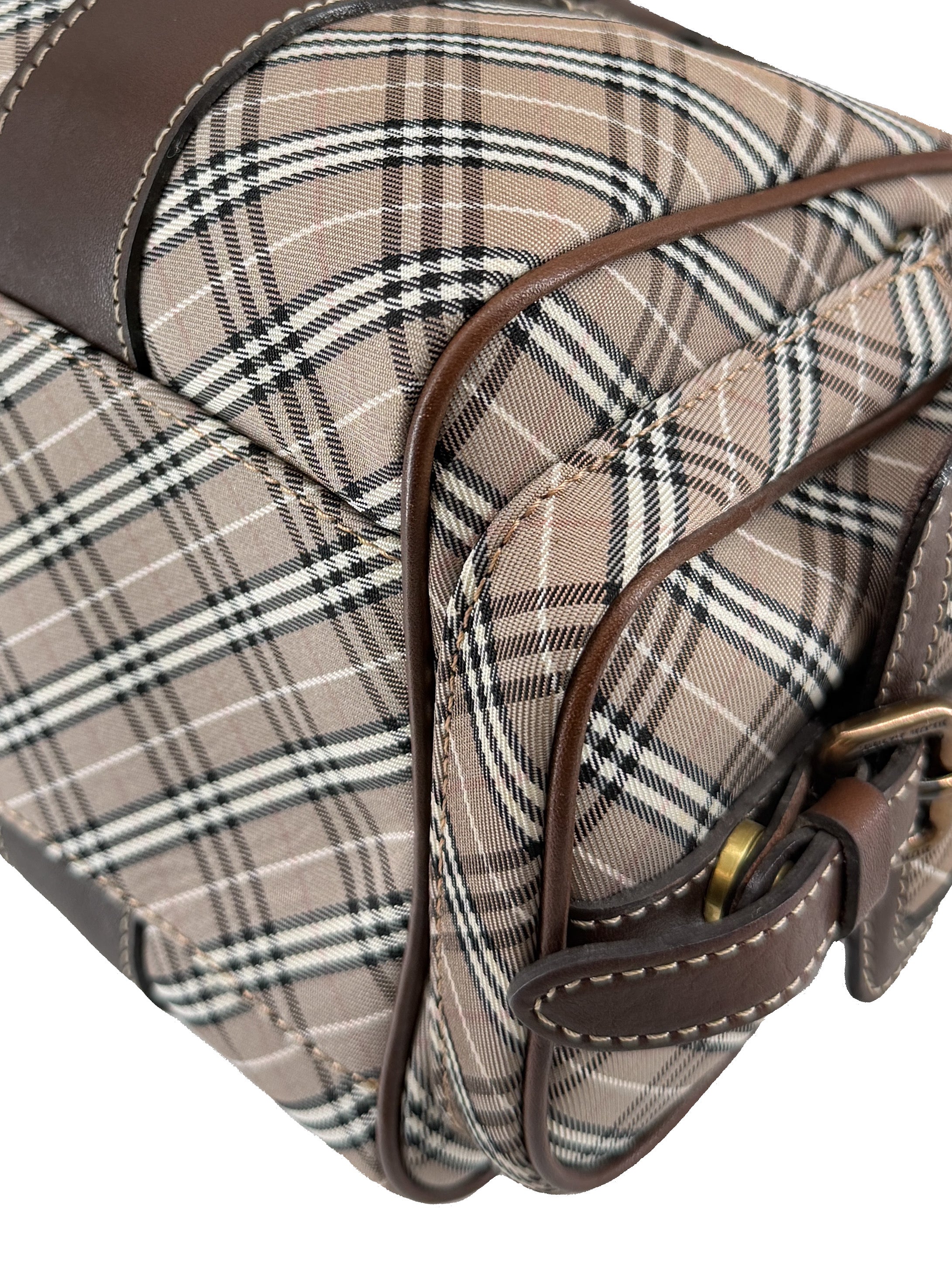 Burberry Blue Label brown plaid boston bag