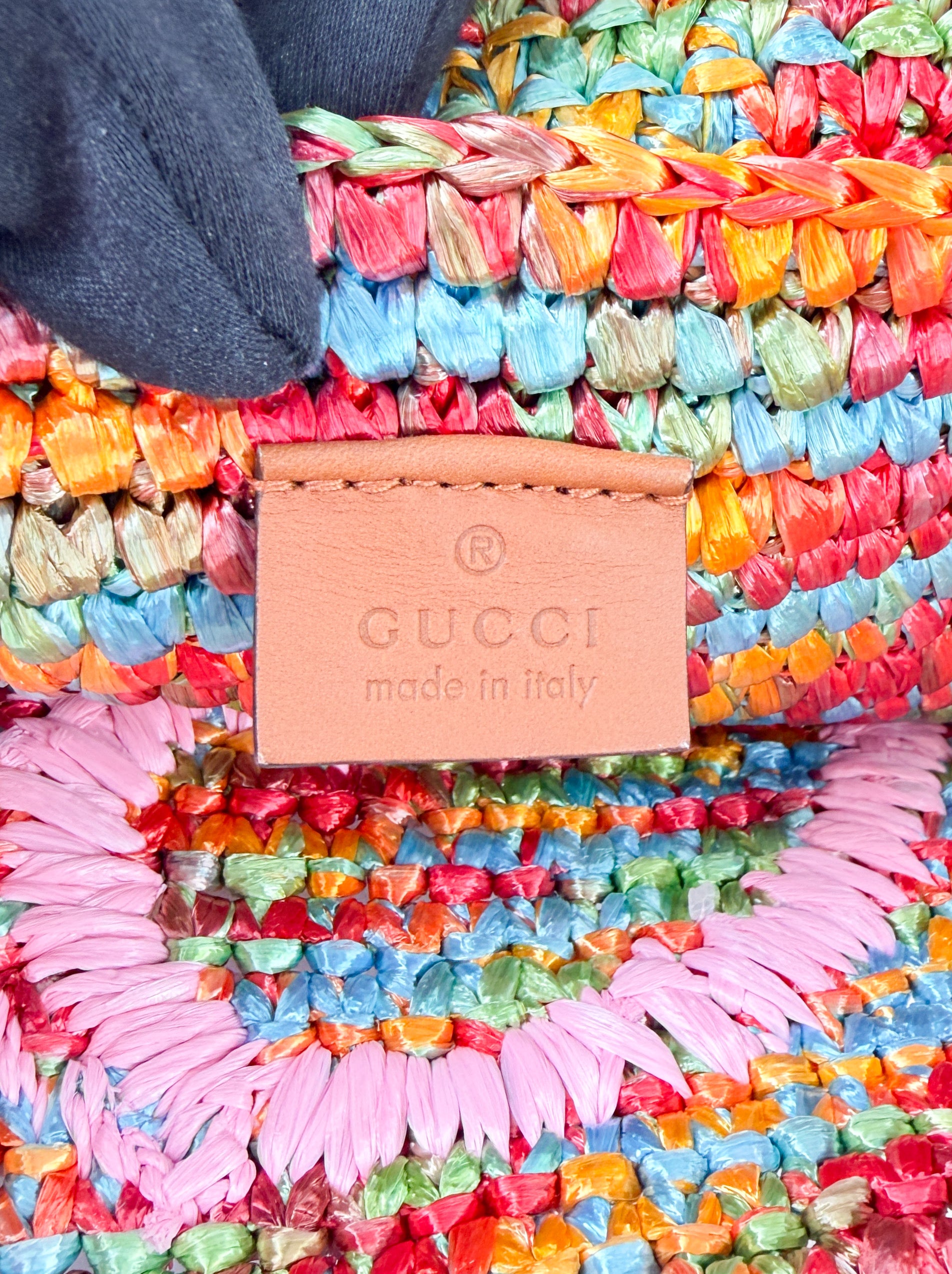 Gucci GG multicolor Raffia Blondie tote 746228 520981