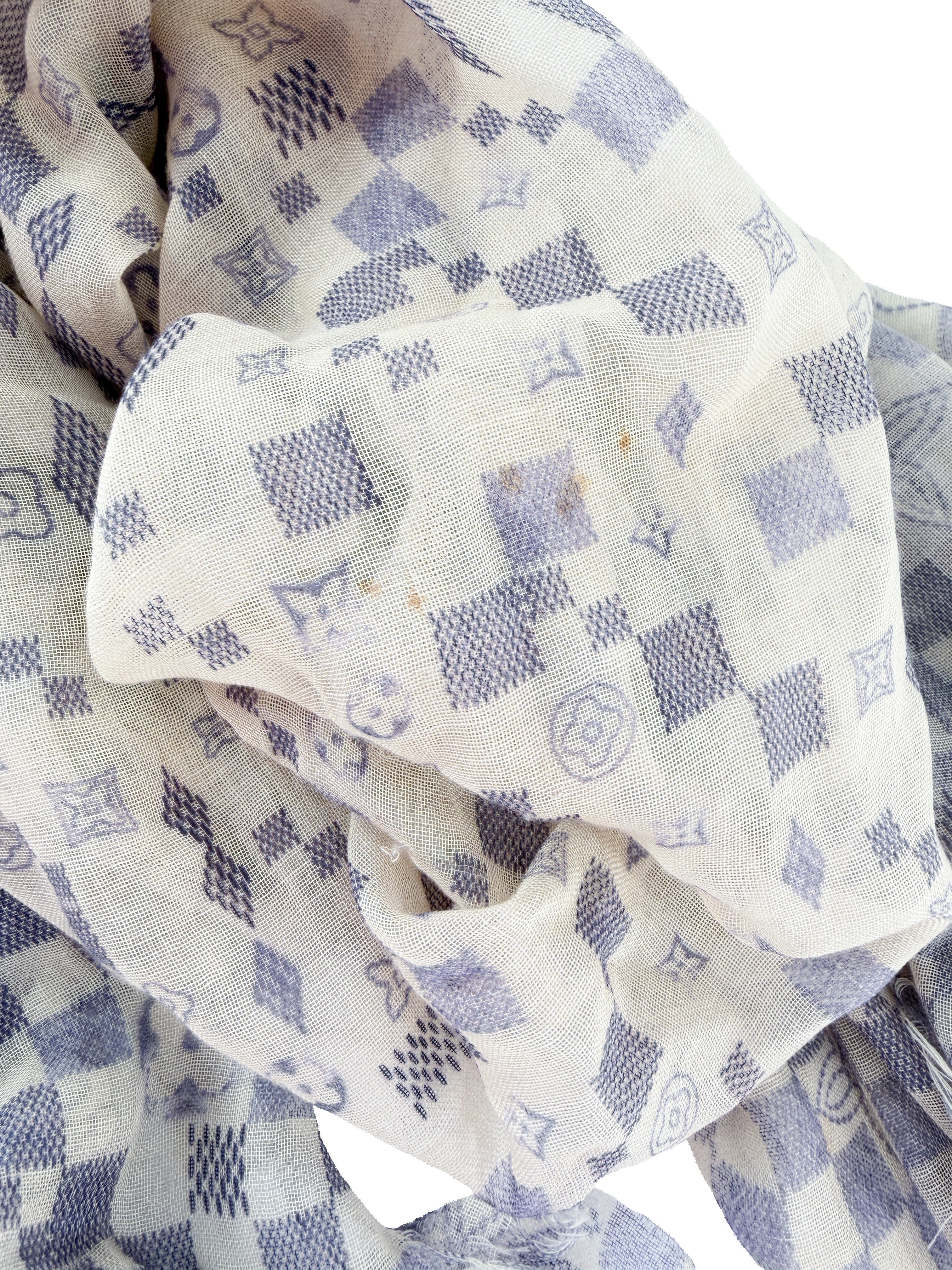 Louis Vuitton damier azur scarf 402470 *as is*