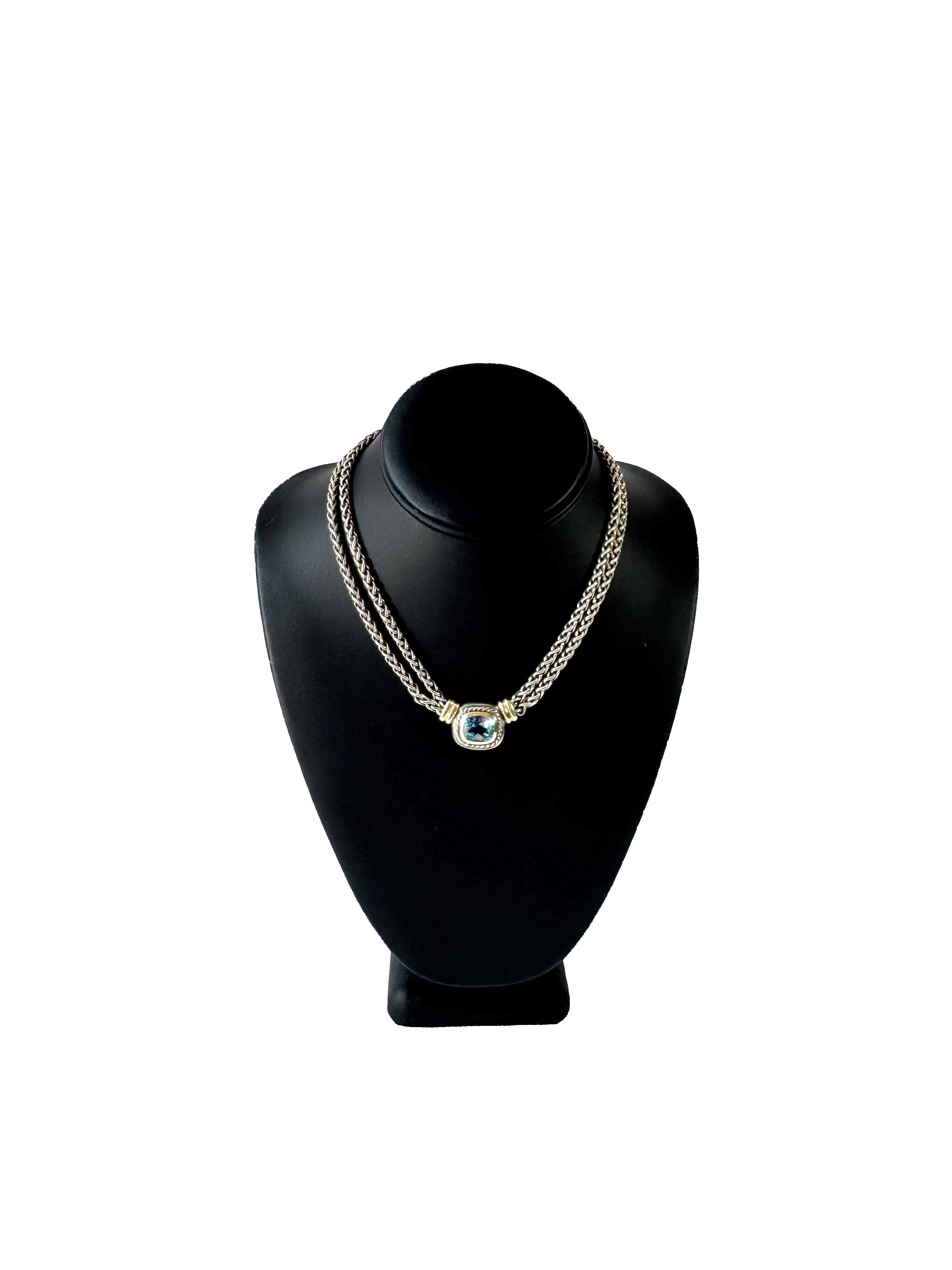 David Yurman Topaz Albion Double Wheat Chain Necklace