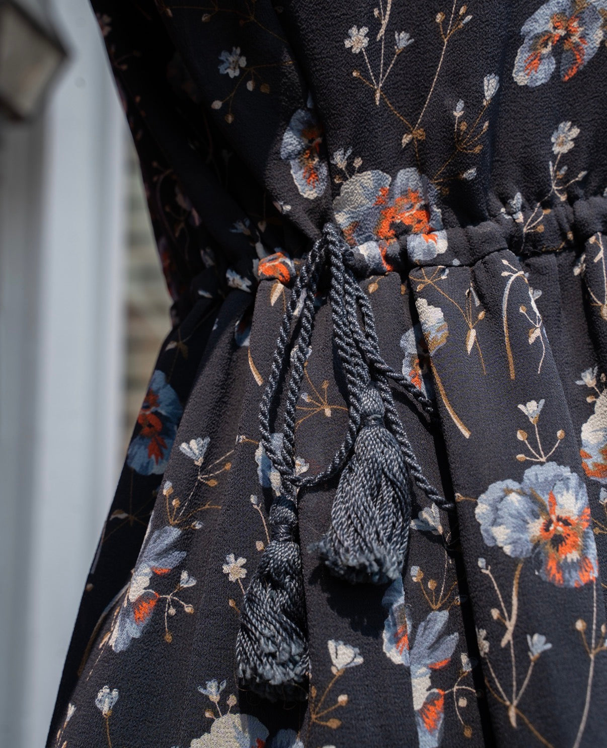 Ulla Johnson gray floral silk dress size 8