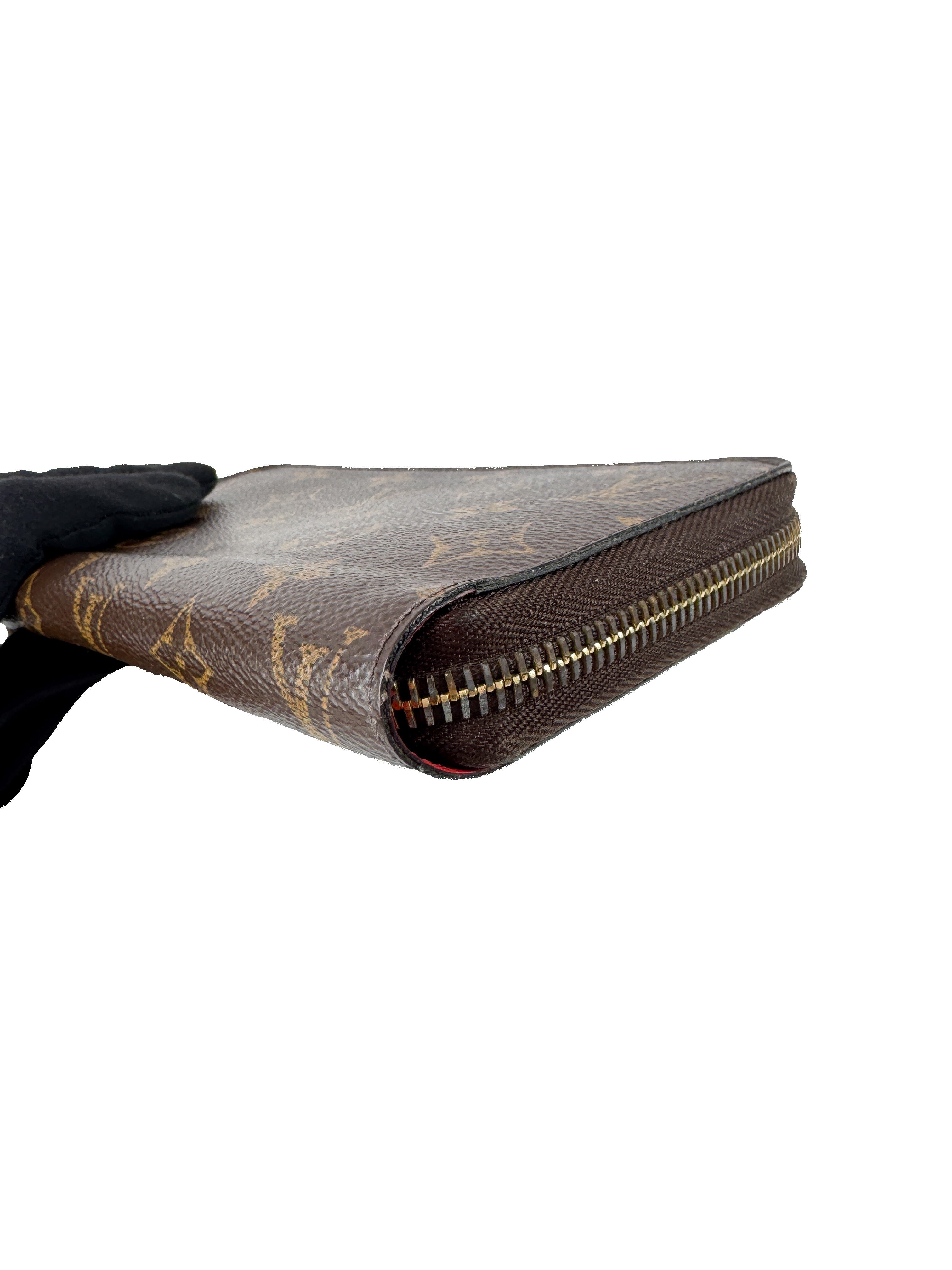 Louis Vuitton monogram red interior Zippy Wallet NM LM3189