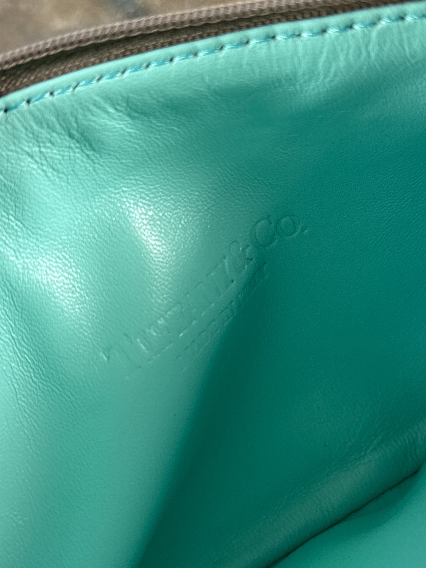 Tiffany & Co taupe reversible suede/leather tote **as is**