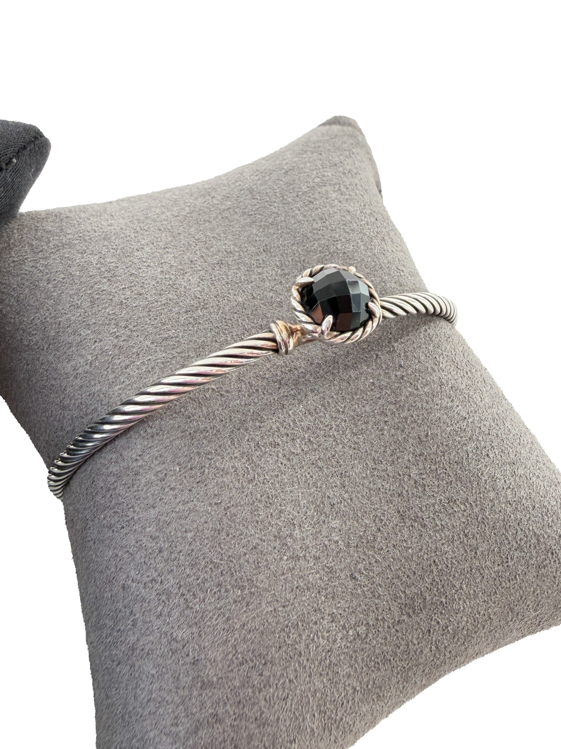 David Yurman sterling silver black onyx Chatelaine bracelet