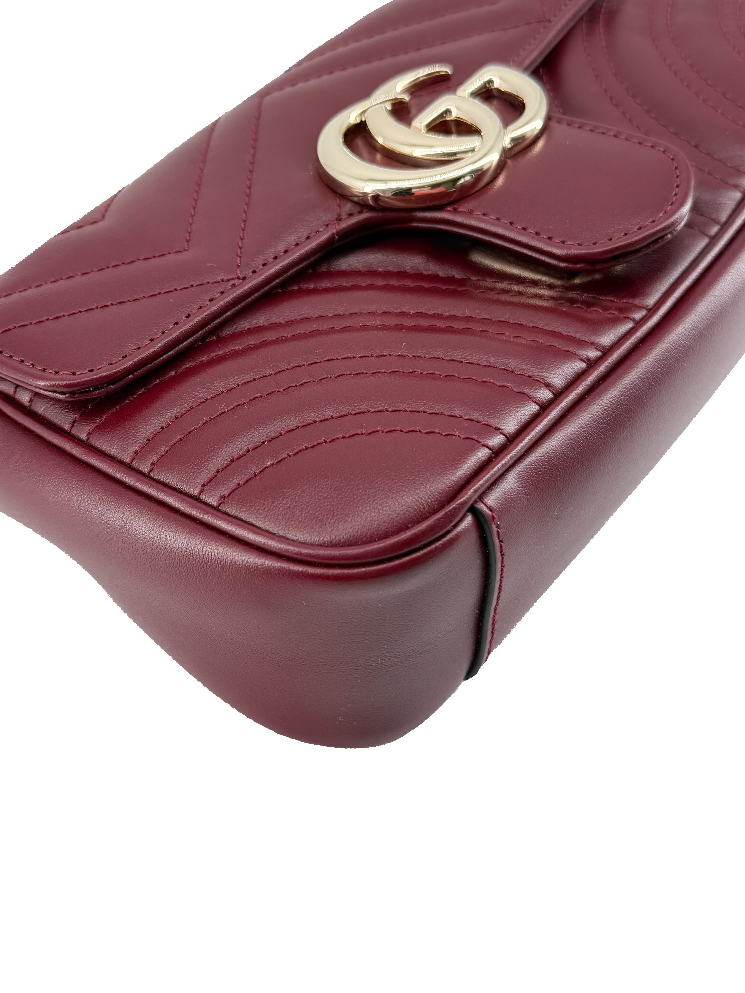 Gucci burgundy small Marmont shoulder bag 446744-650815