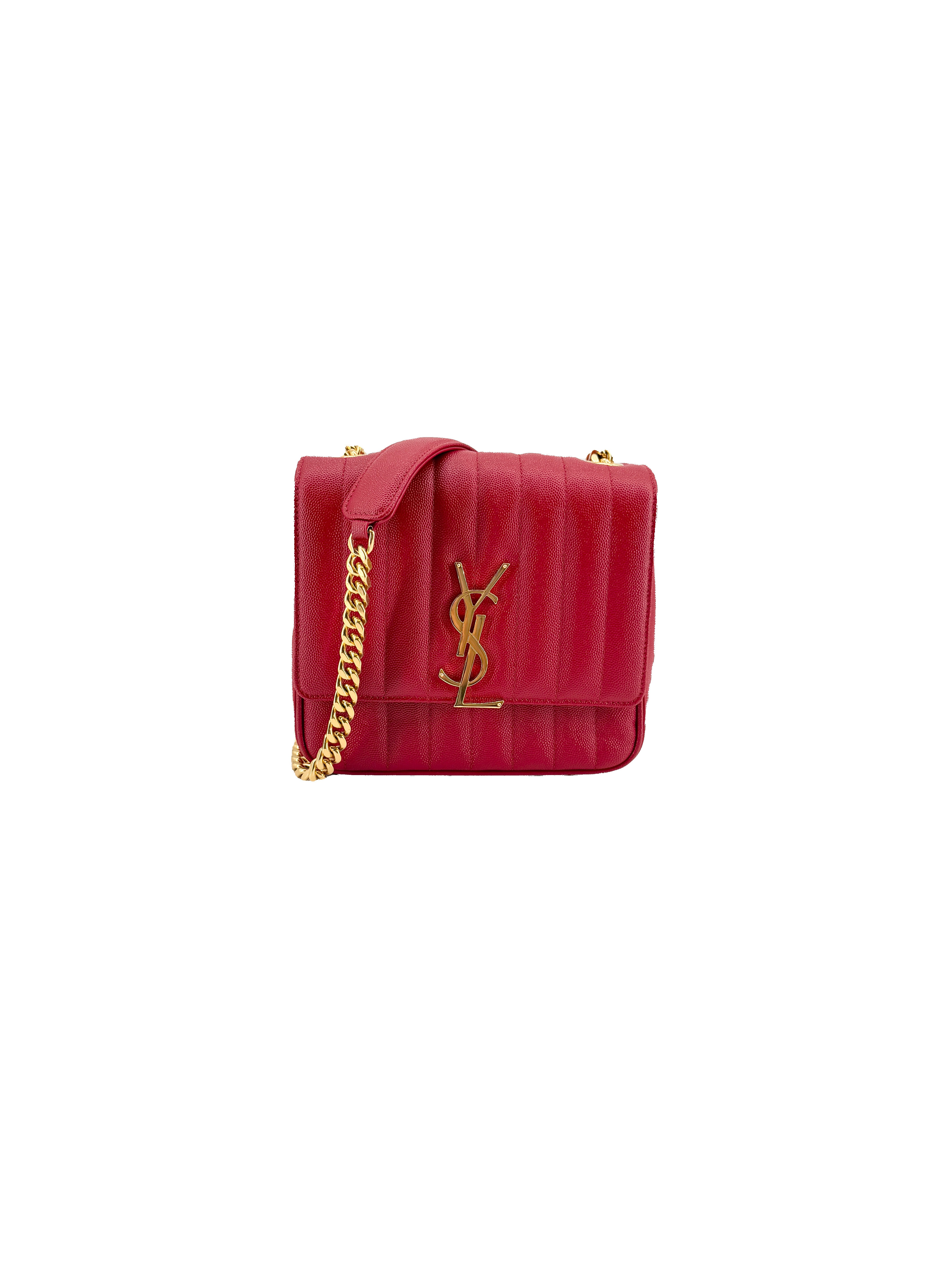 Saint Laurent red small Vicky crossbody PLB532612-0419