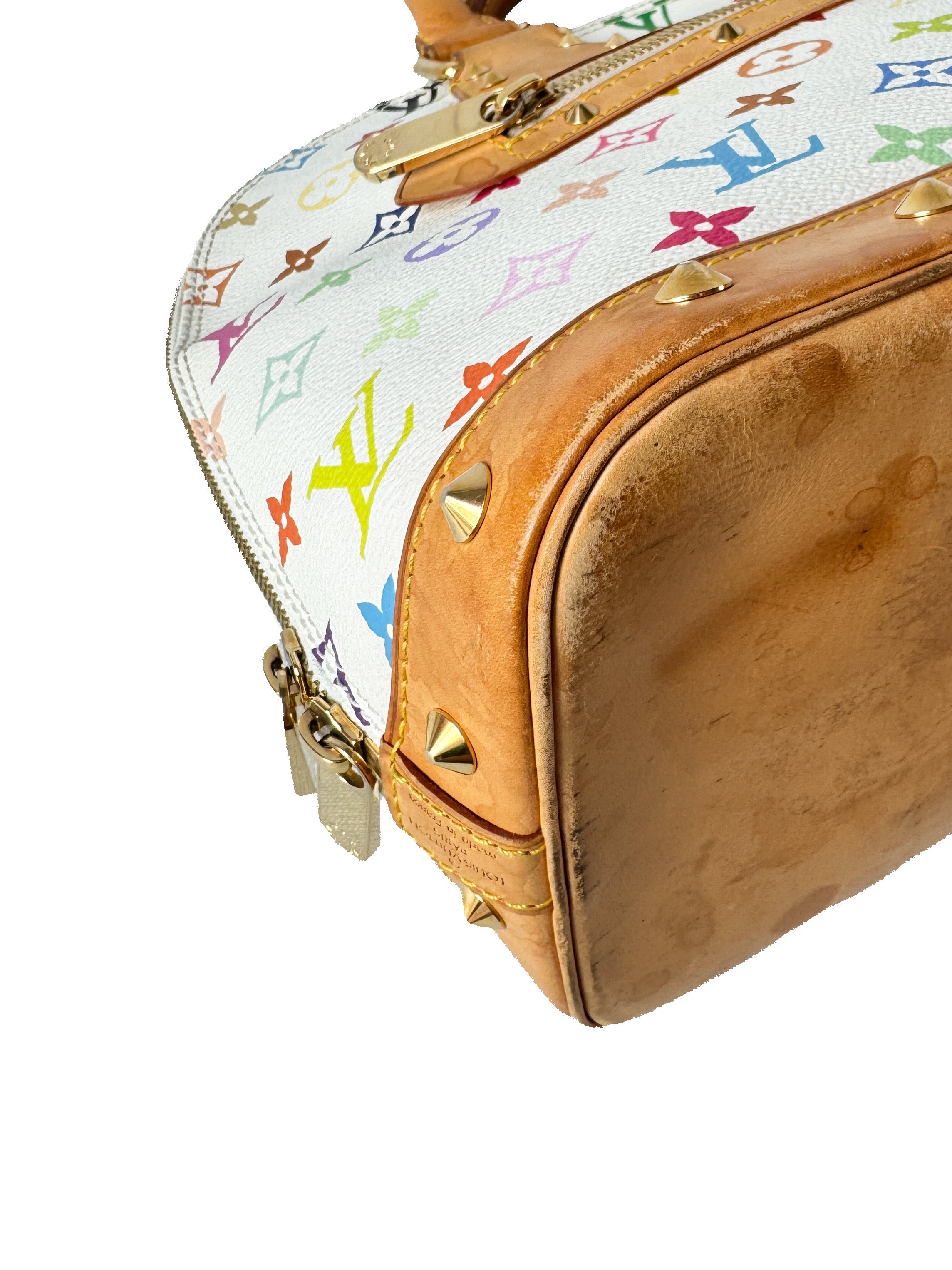 Louis Vuitton white multicolor Alma PM FL0093