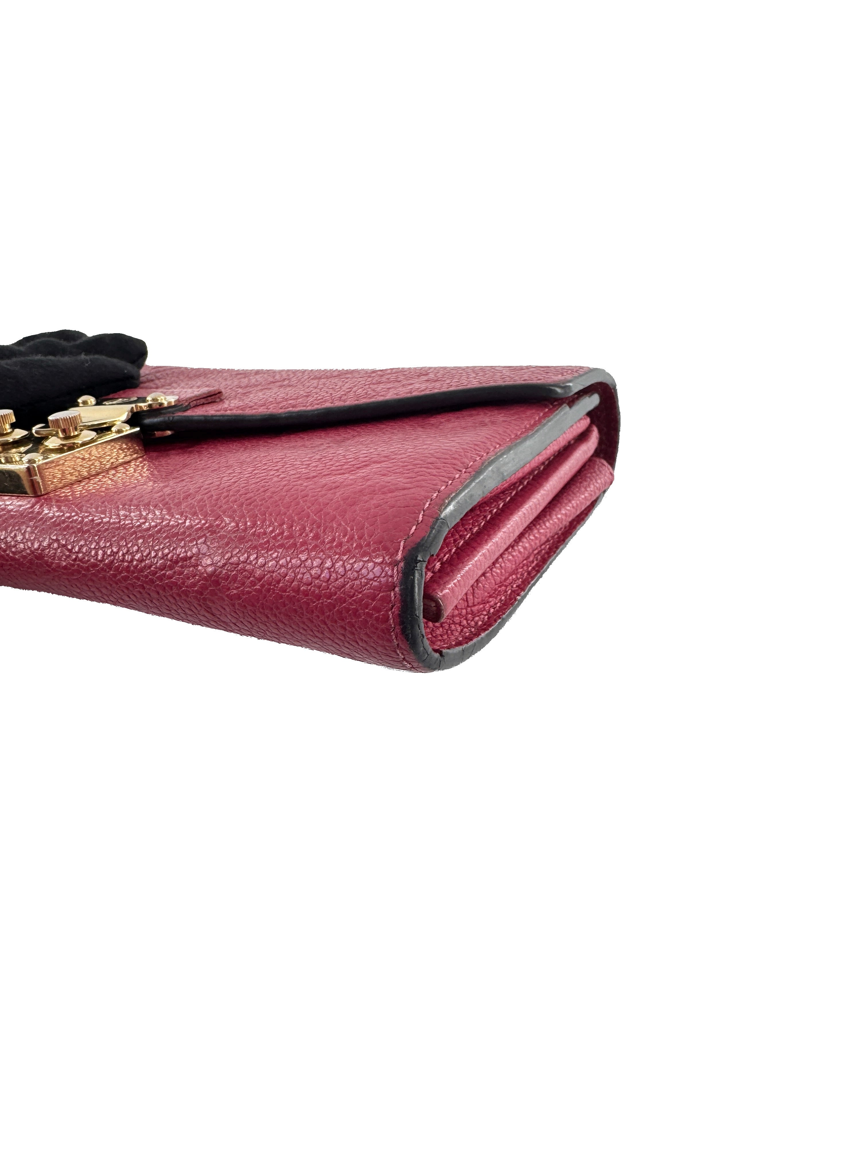 Louis Vuitton monogram Portefeuille wallet freesia/scarlet CA0198