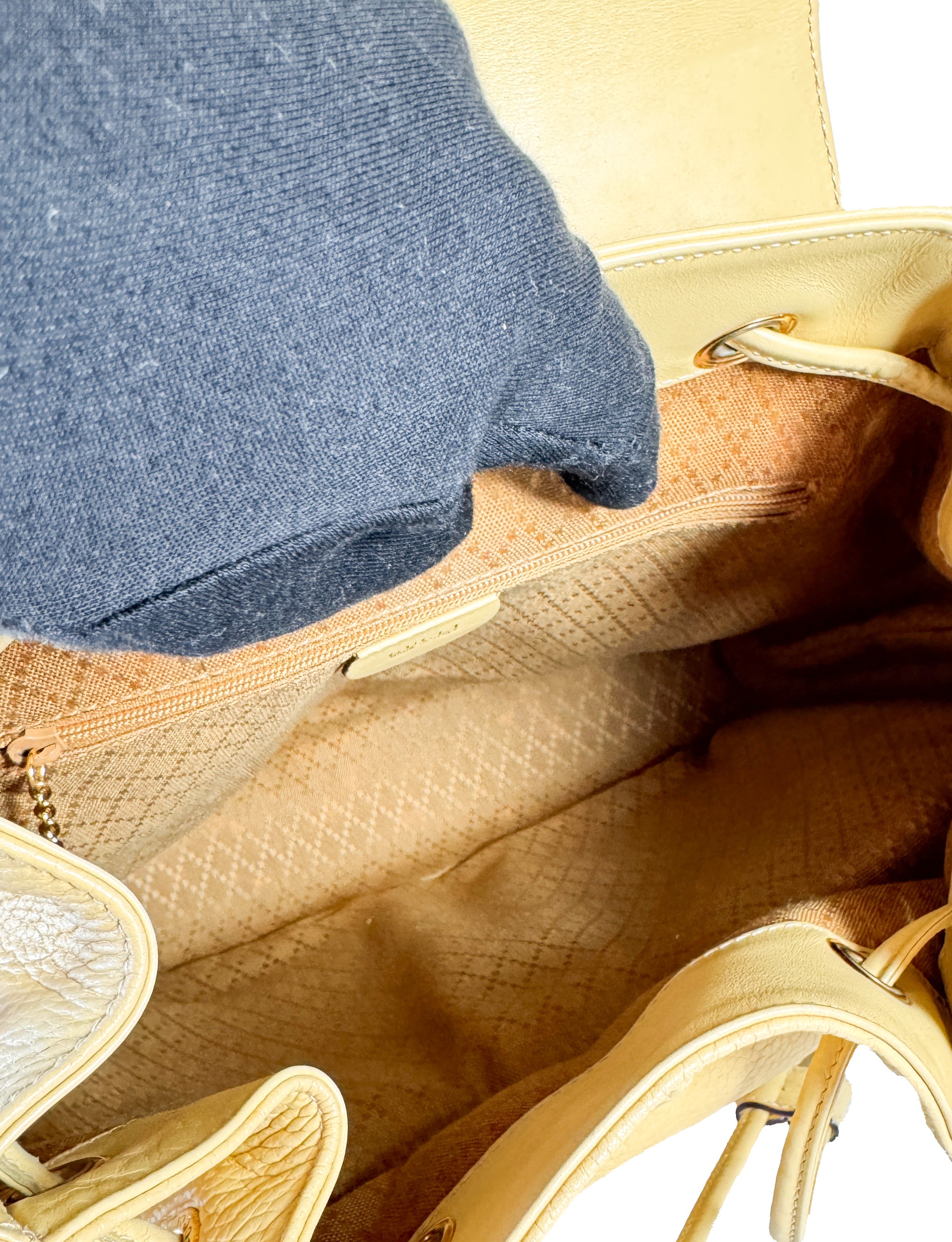 Gucci yellow leather vintage Bamboo backpack 003-58-0016