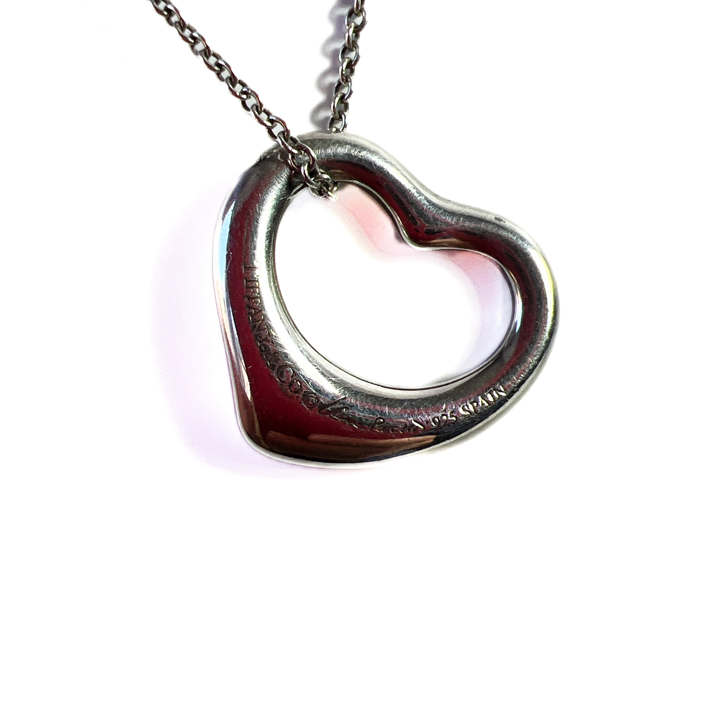 Tiffany & Co Elsa Peretti open heart 16mm pendant necklace
