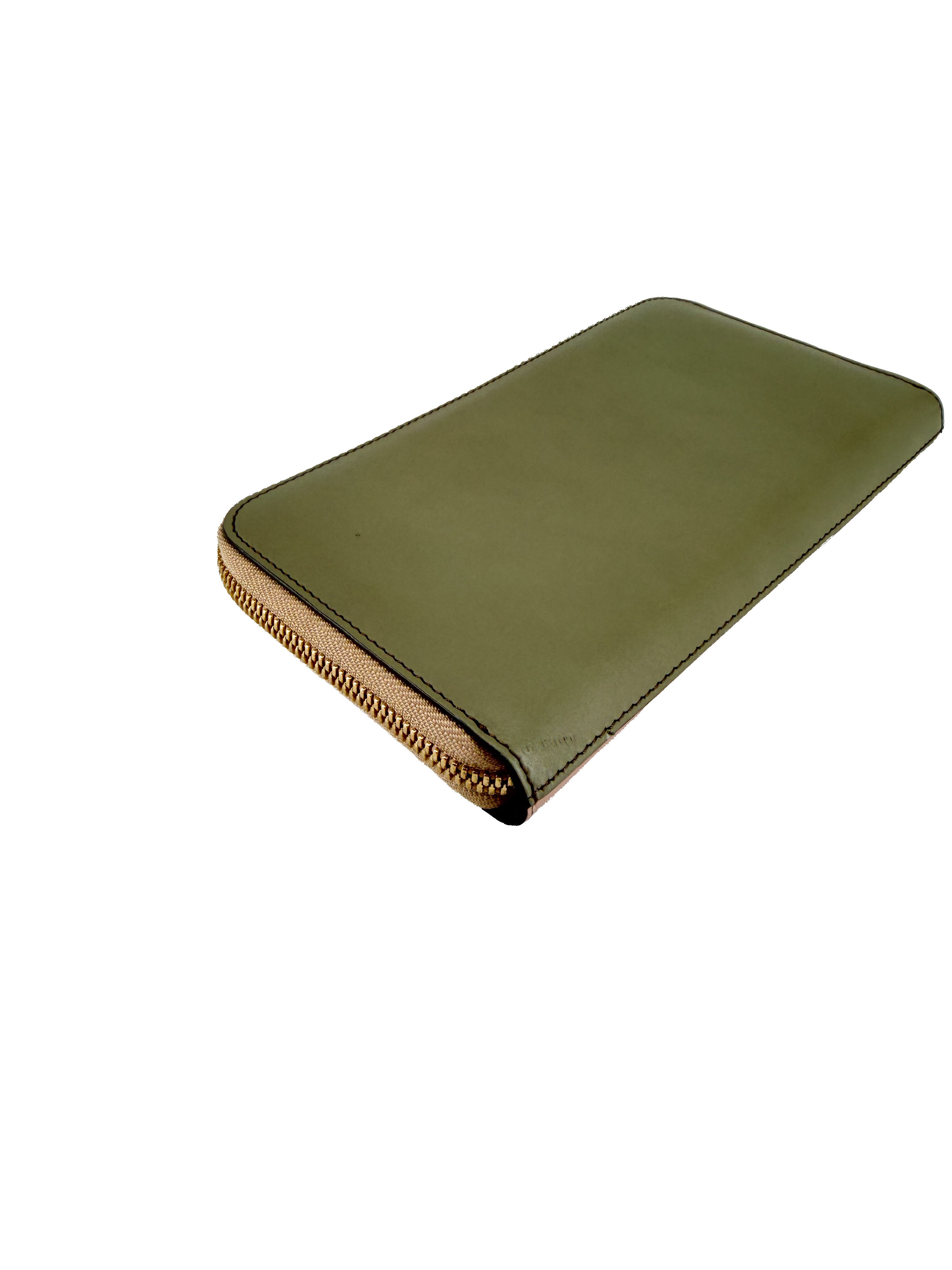 Chloé pink, olive leather zip around wallet