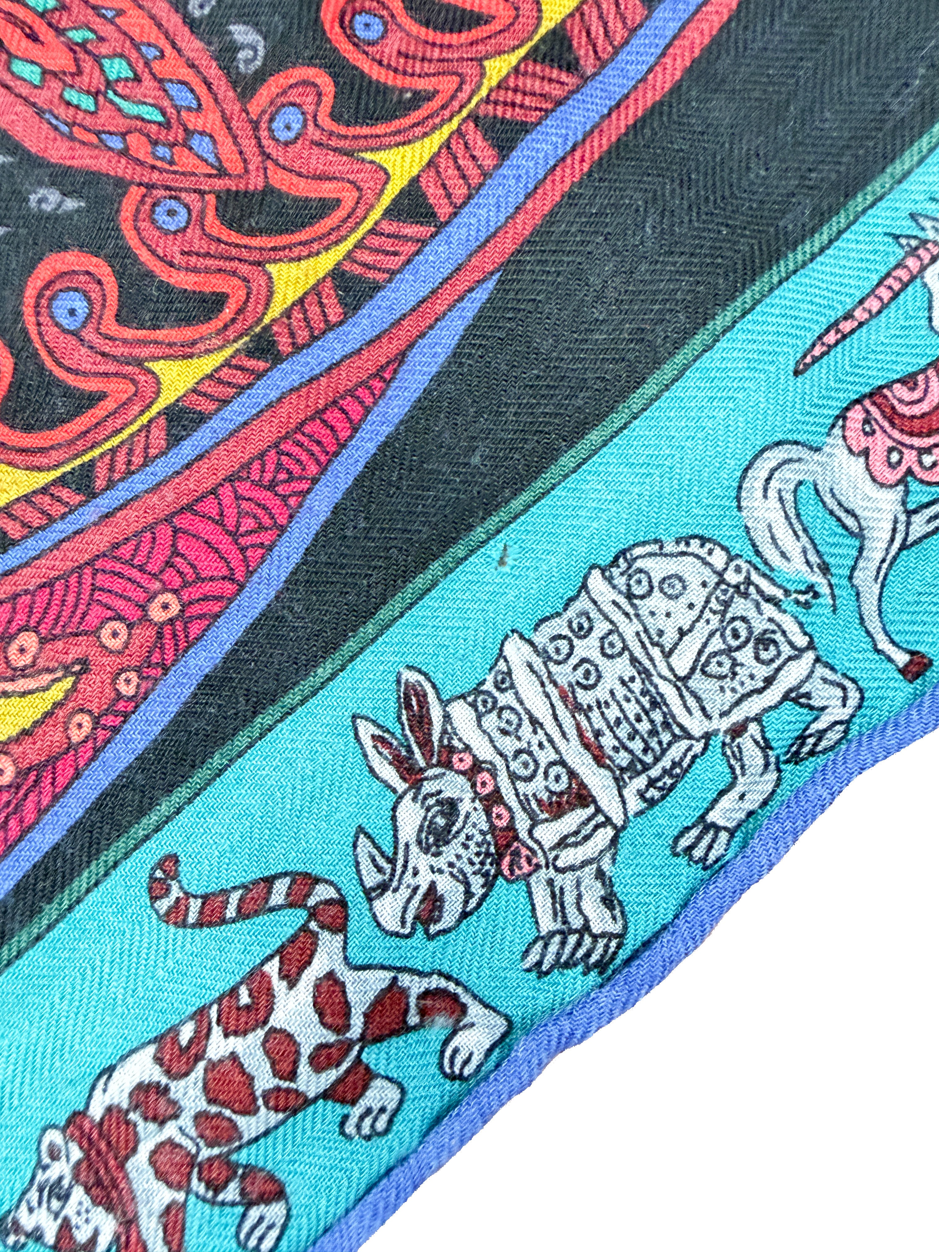 Hermès 140cm Le Jardin de la Maharani cashmere silk scarf