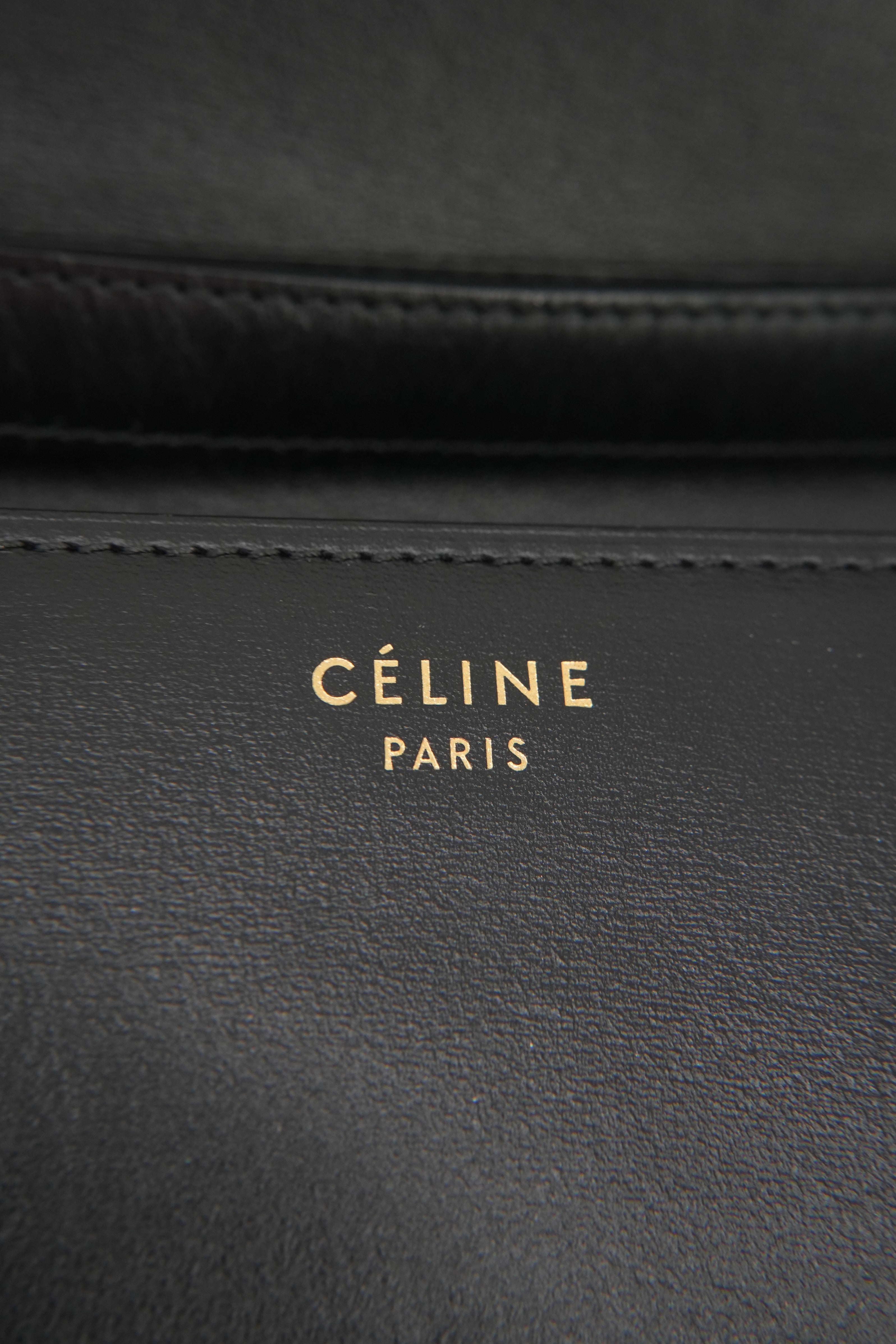 Celine black leather Box shoulder bag U-LA-0176