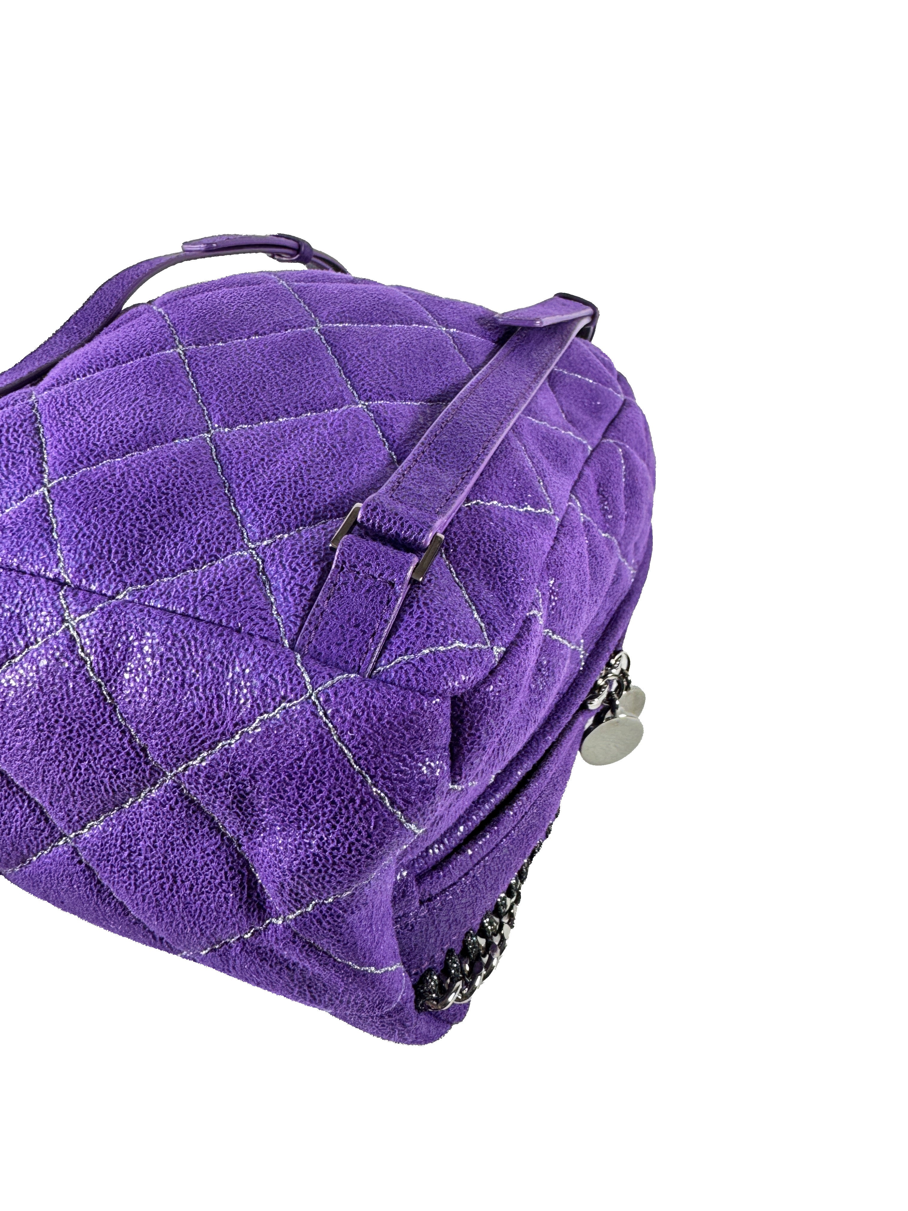Stella McCartney purple Falabella shaggy deer mini backpack W9477