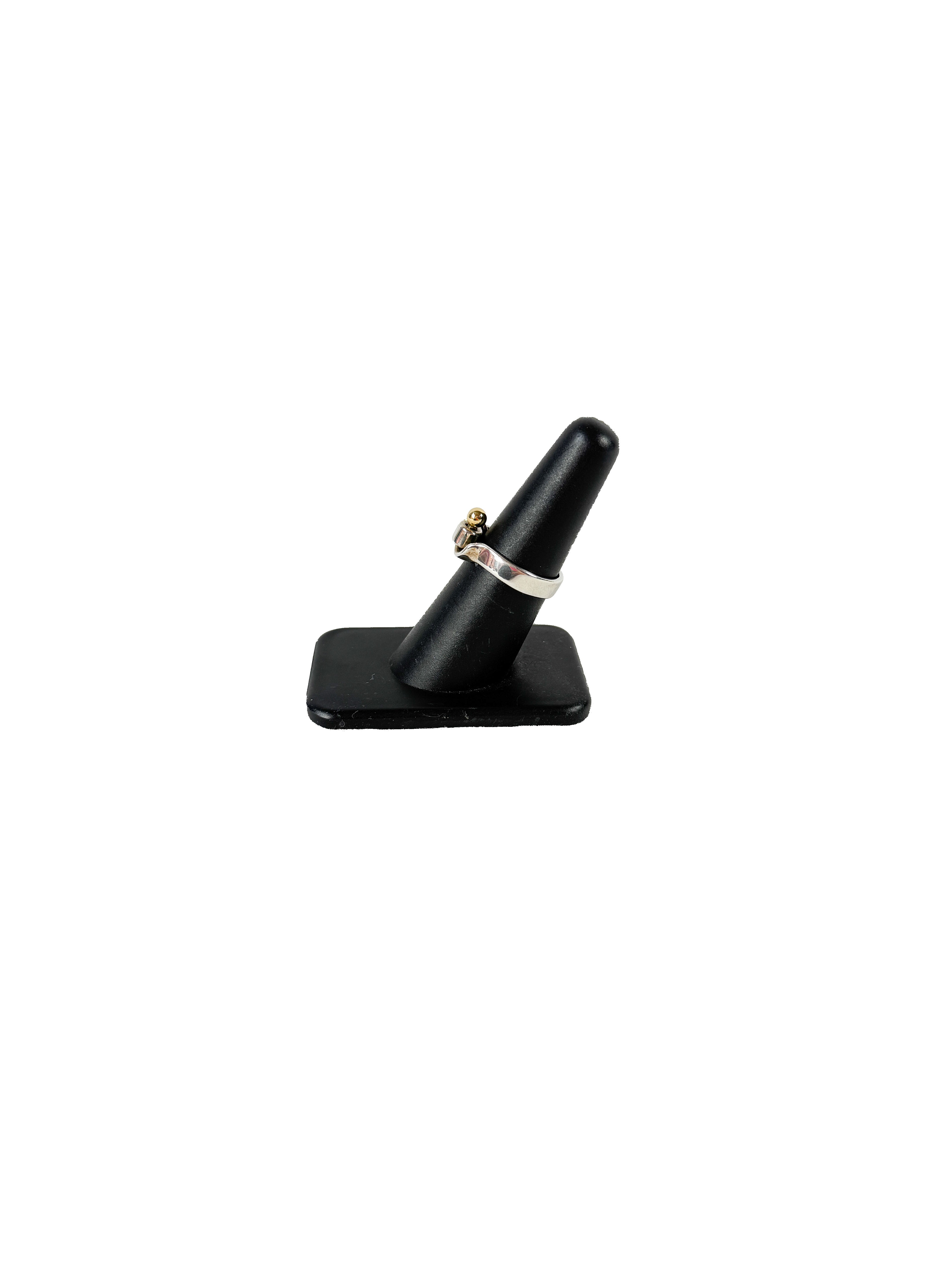 Tiffany & Co sterling silver yellow gold ring