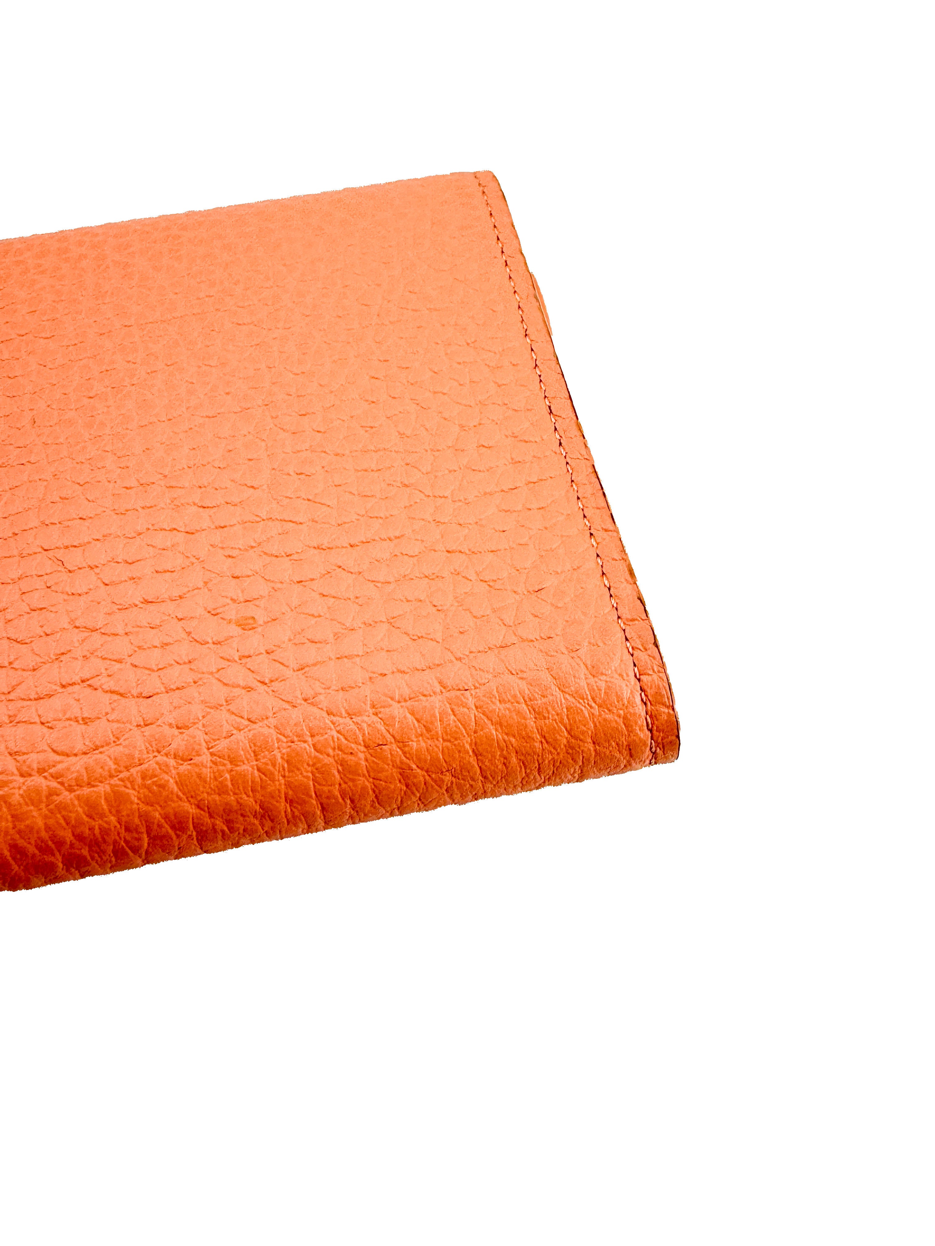 Louis Vuitton peach leather Capucines XS wallet NFC