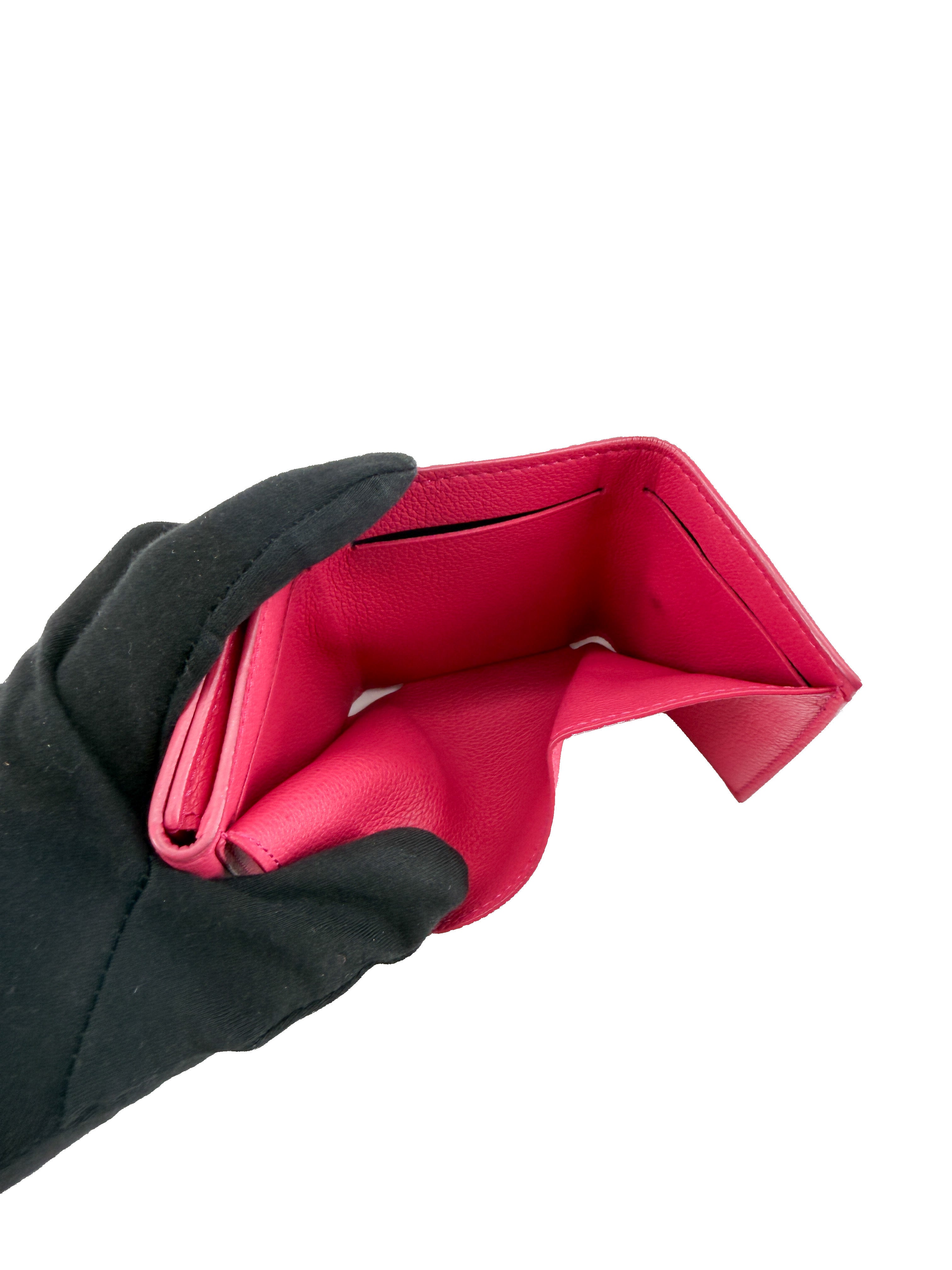 Louis Vuitton pink leather lockmini wallet UB3110