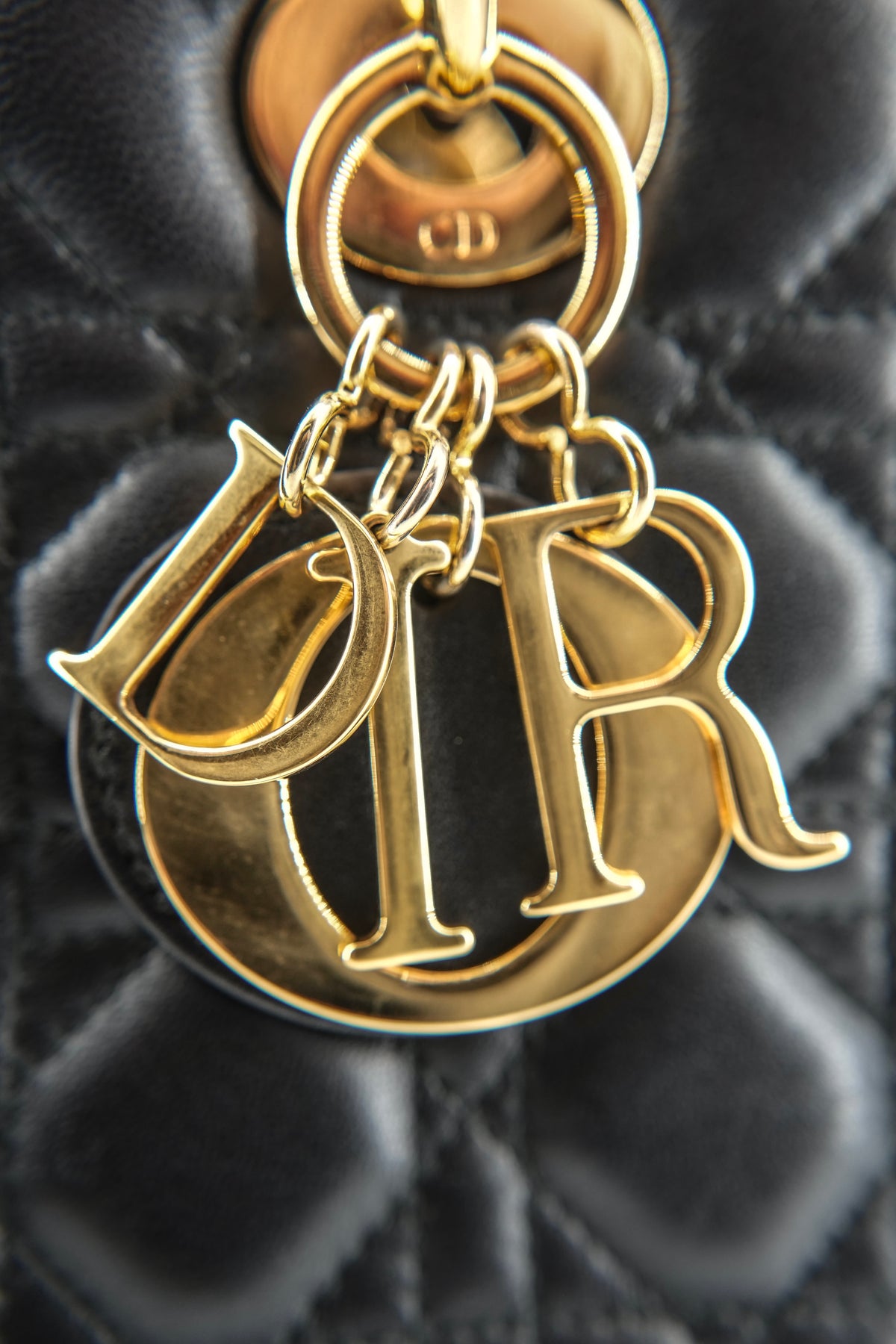 Christian Dior black quilted Lady Dior vintage 18-MA-0153