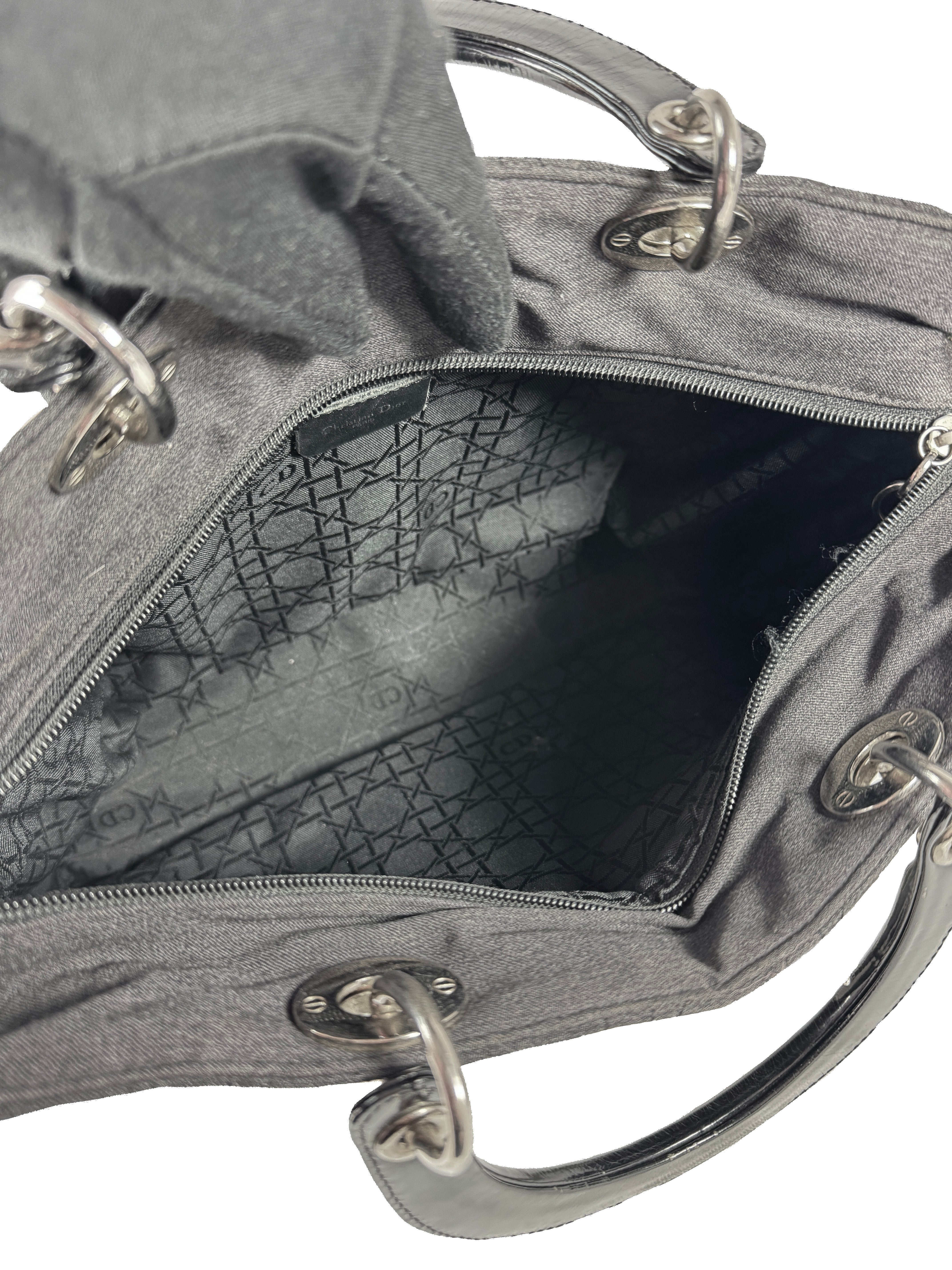 Christian Dior black denim Lady Dior vintage RU 0967