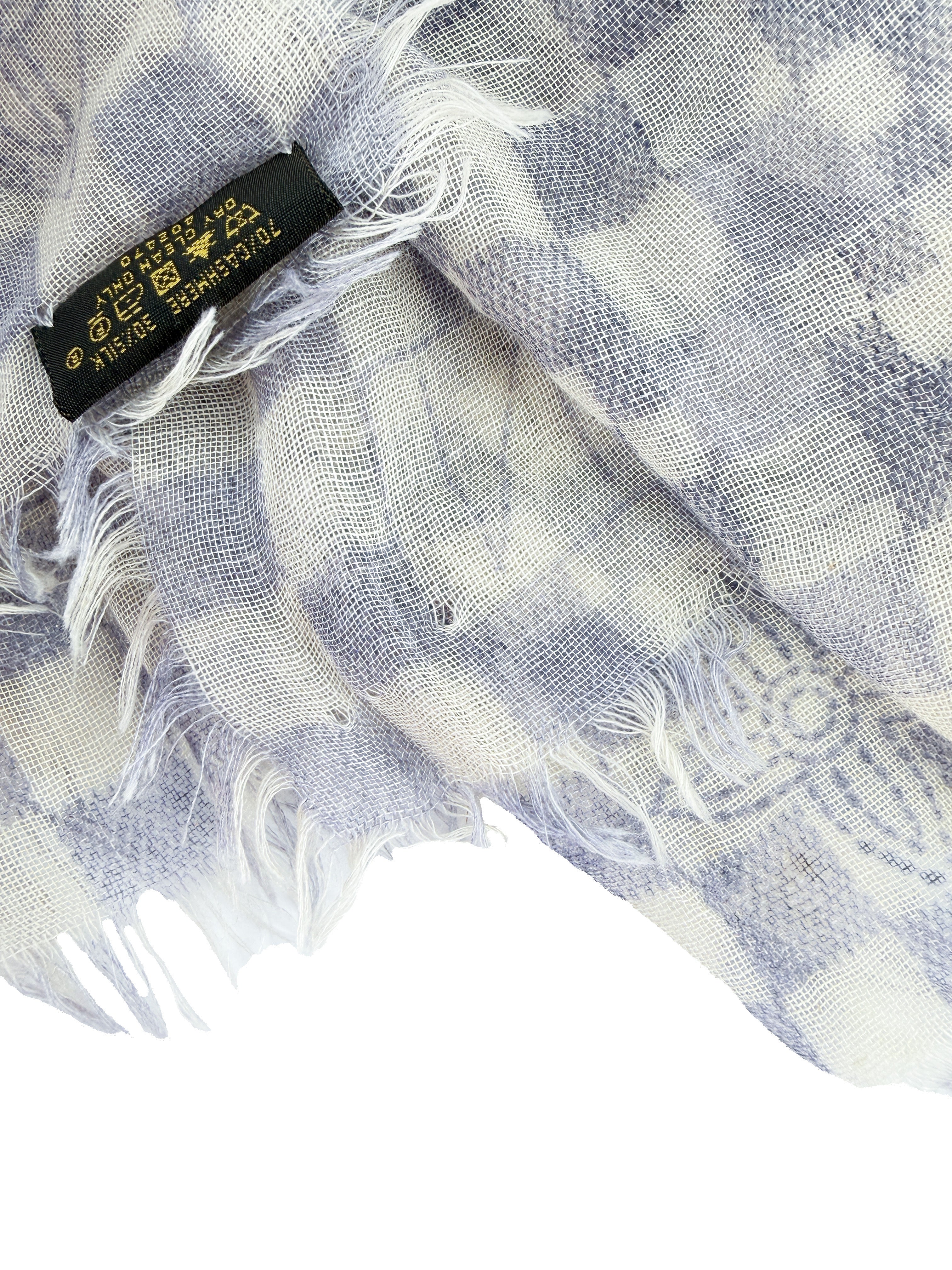 Louis Vuitton damier azur scarf 402470 *as is*