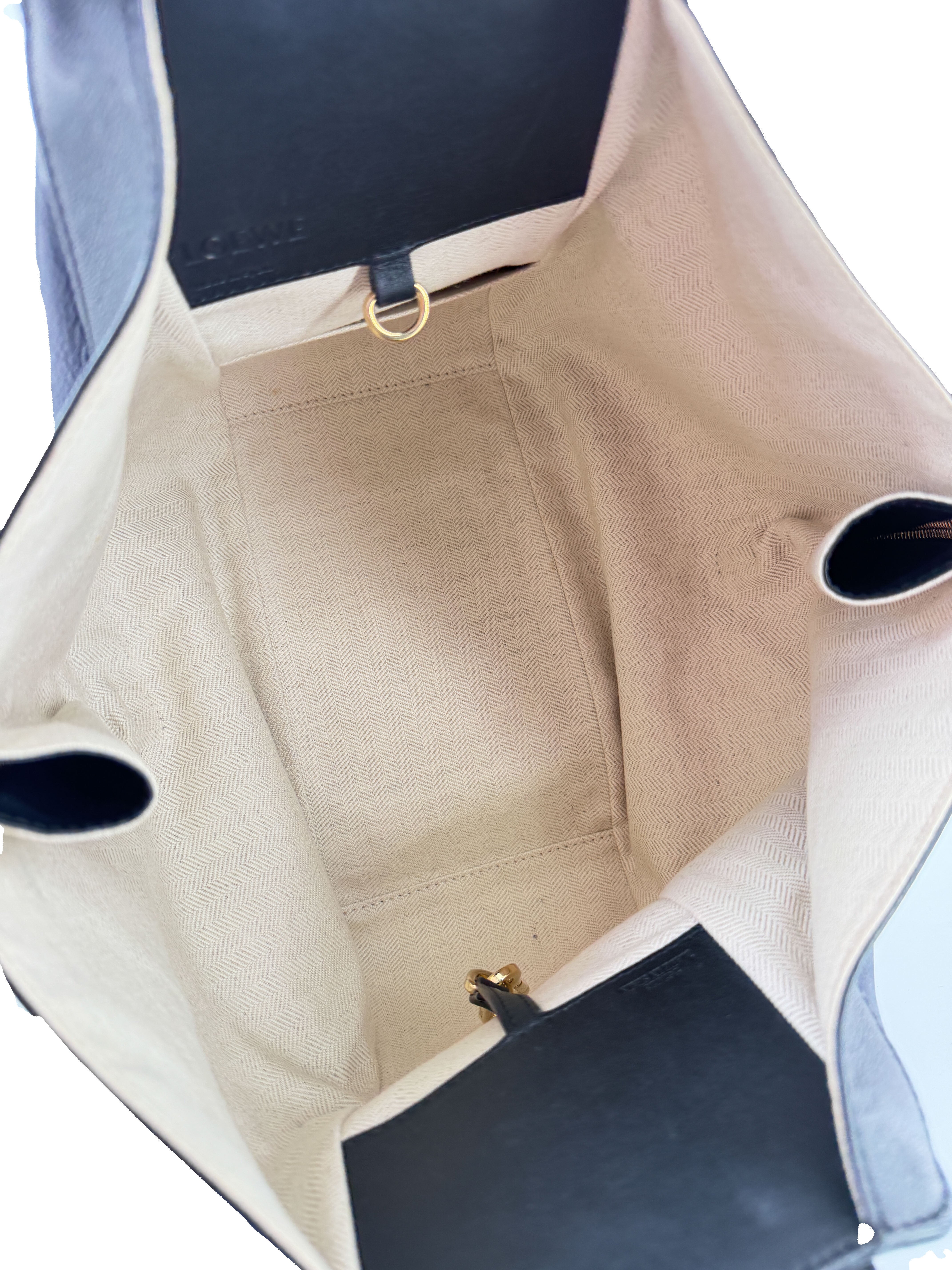 Loewe tri color navy, black, brown leather small Hammock bag 262023