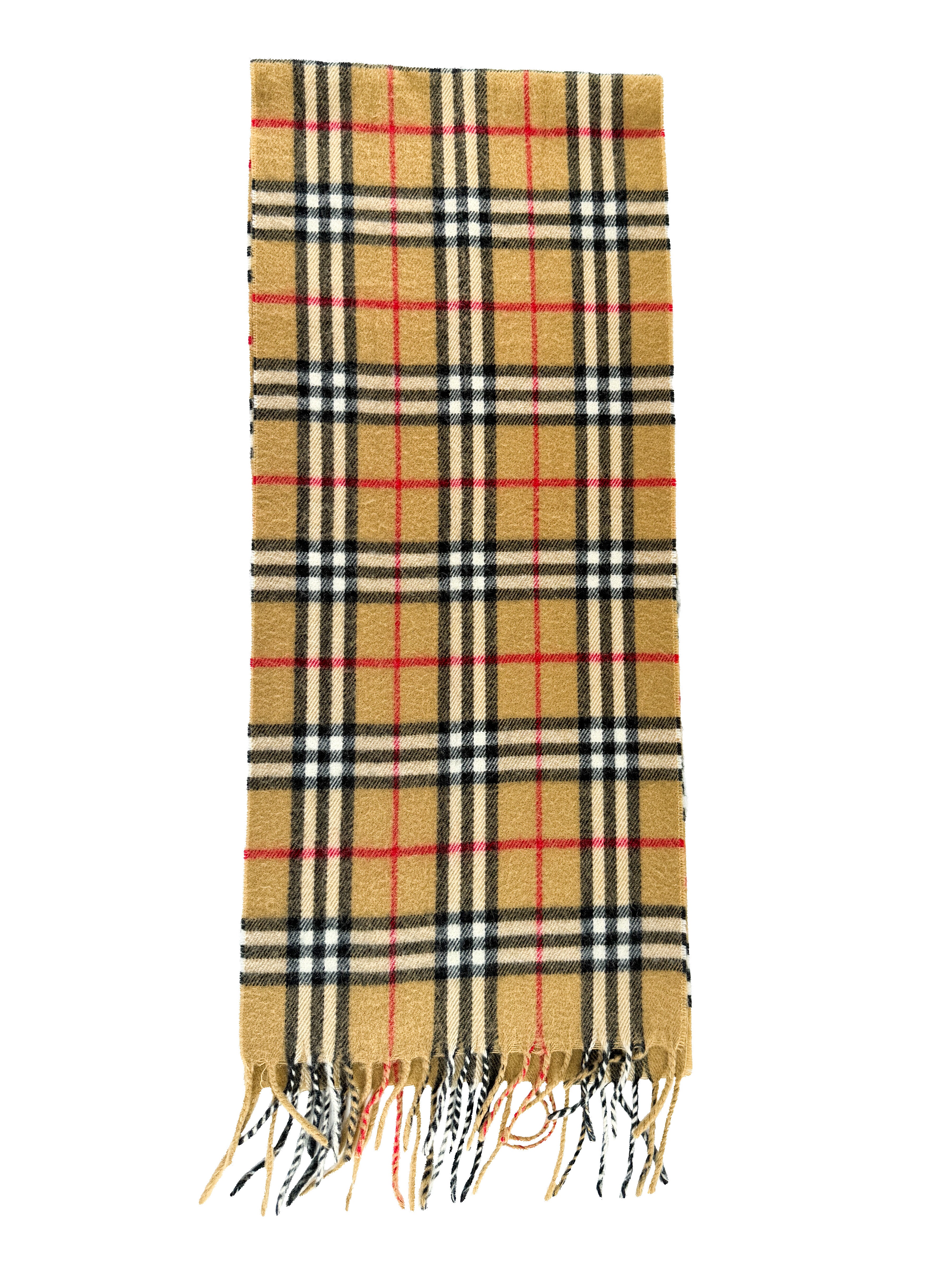 Burberry brown plaid vintage lambswool scarf