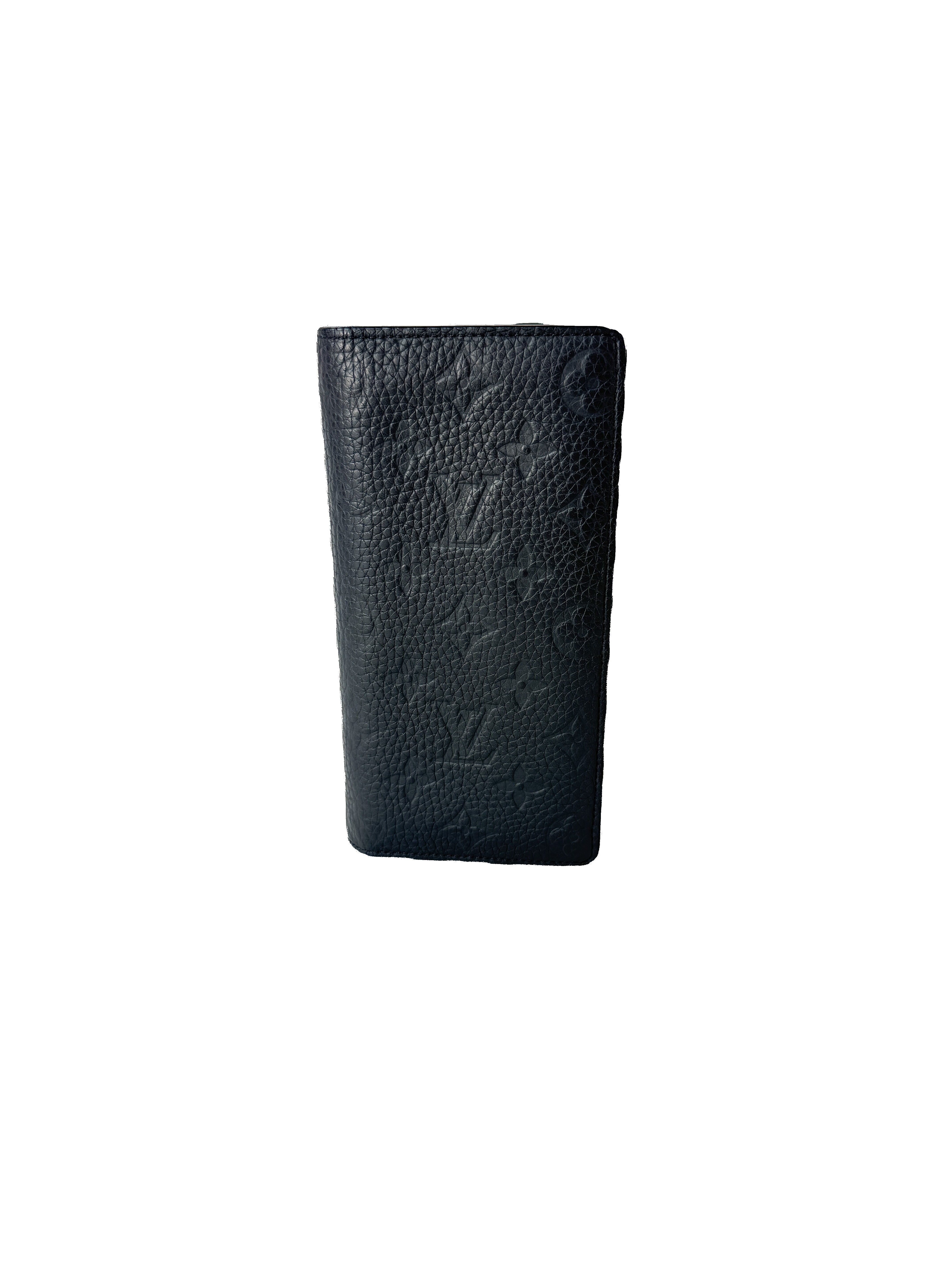 Louis Vuitton black taurillon monogram Portefeuille brazza wallet (NFC)