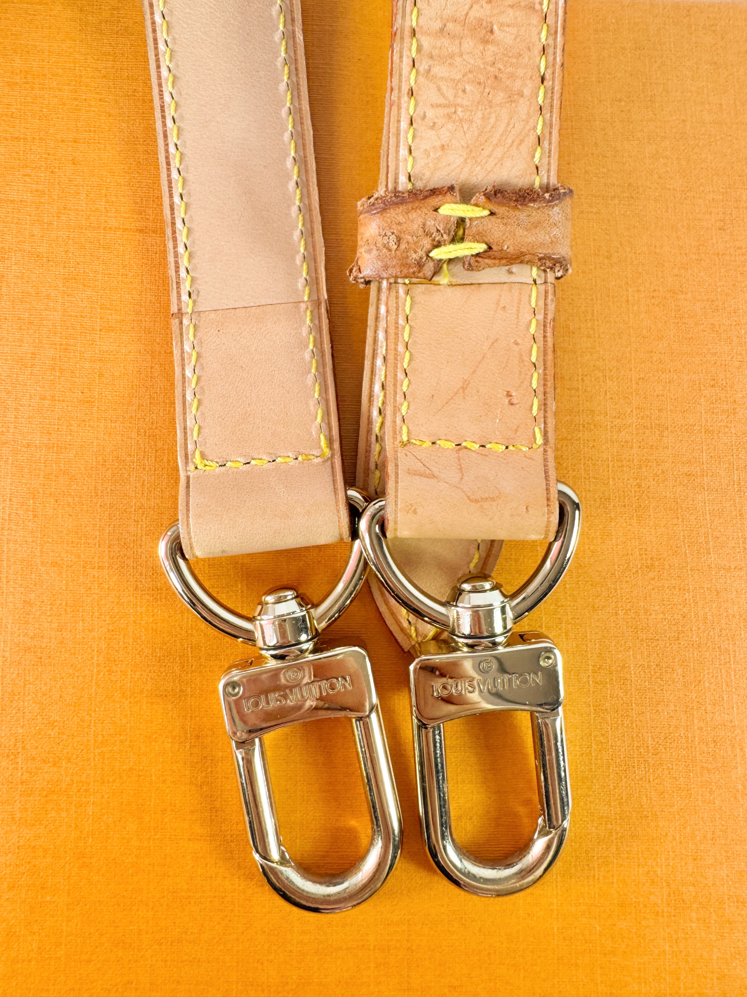 Louis Vuitton vachetta leather bandouliere strap w/box