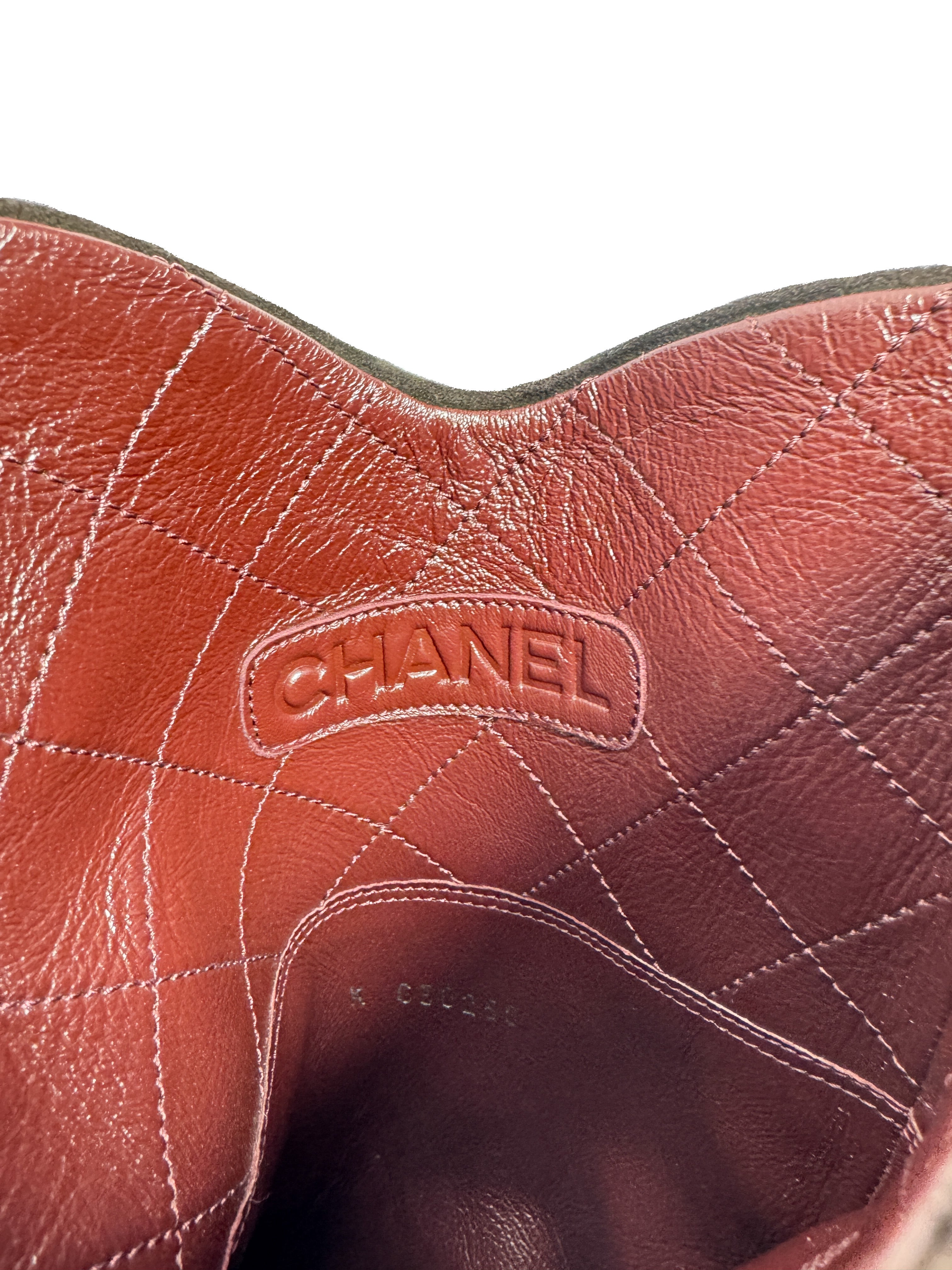 Chanel brown pony hair CC cowboy boots size 39 K C36250