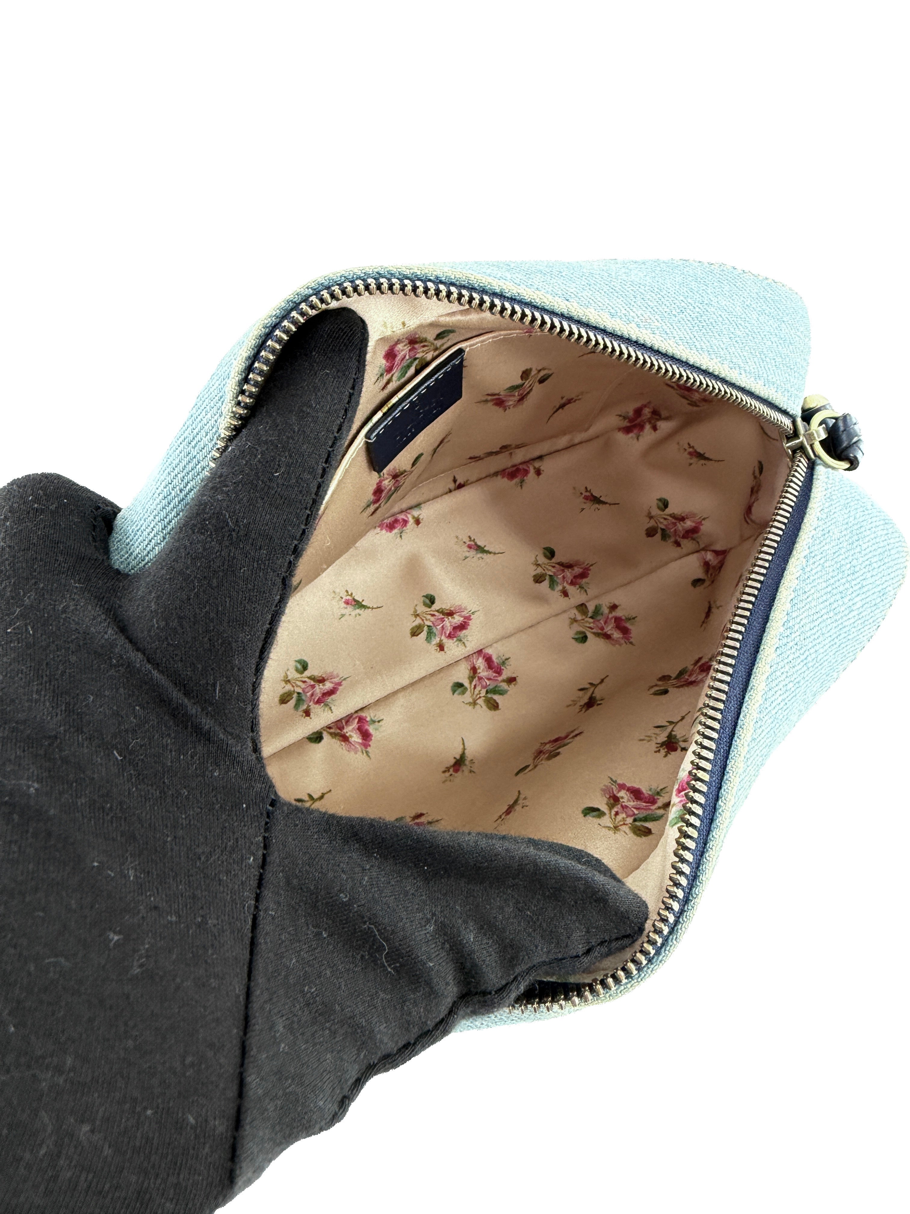 Gucci denim Marmont Matelassé Pearly GG crossbody 447632 520981