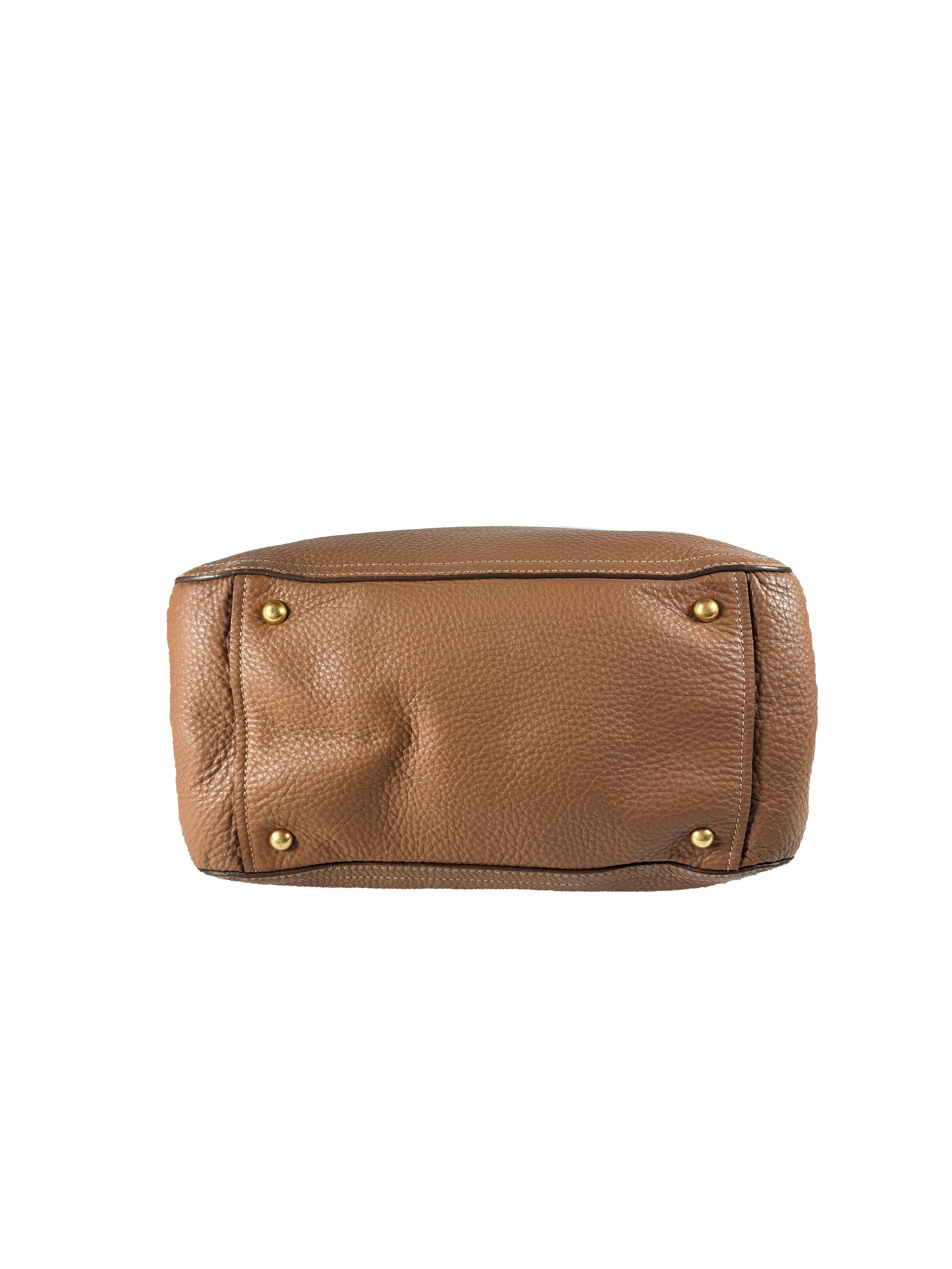 Miu Miu brown pebbled leather tote 56