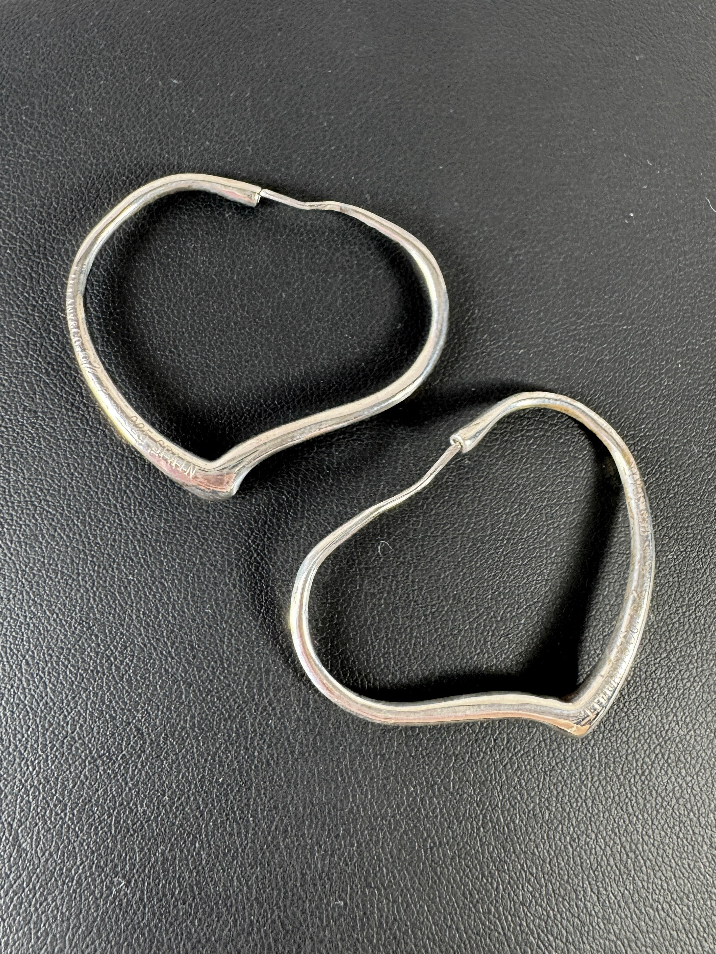 Tiffany & Co Elsa Peretti sterling silver open heart hoop earrings