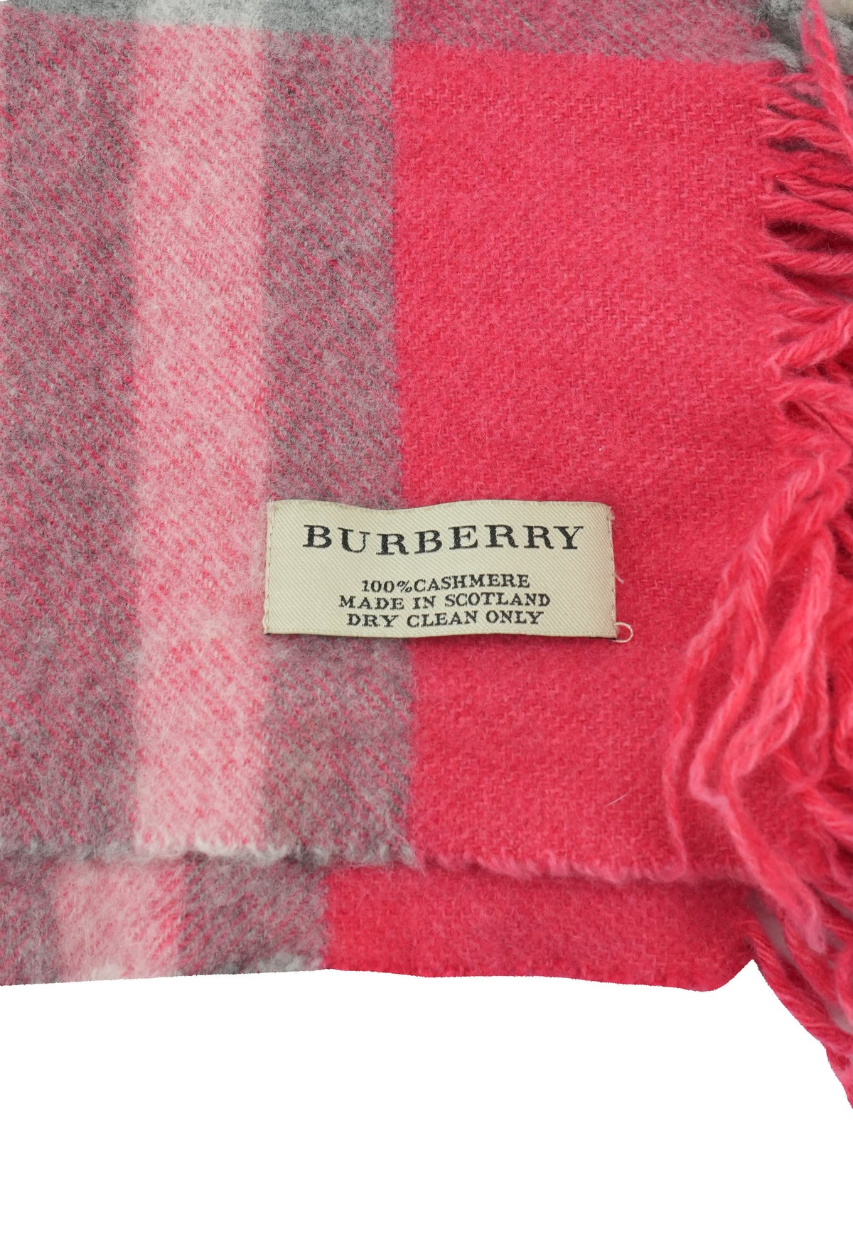 Burberry pink plaid fringe scarf *as is*