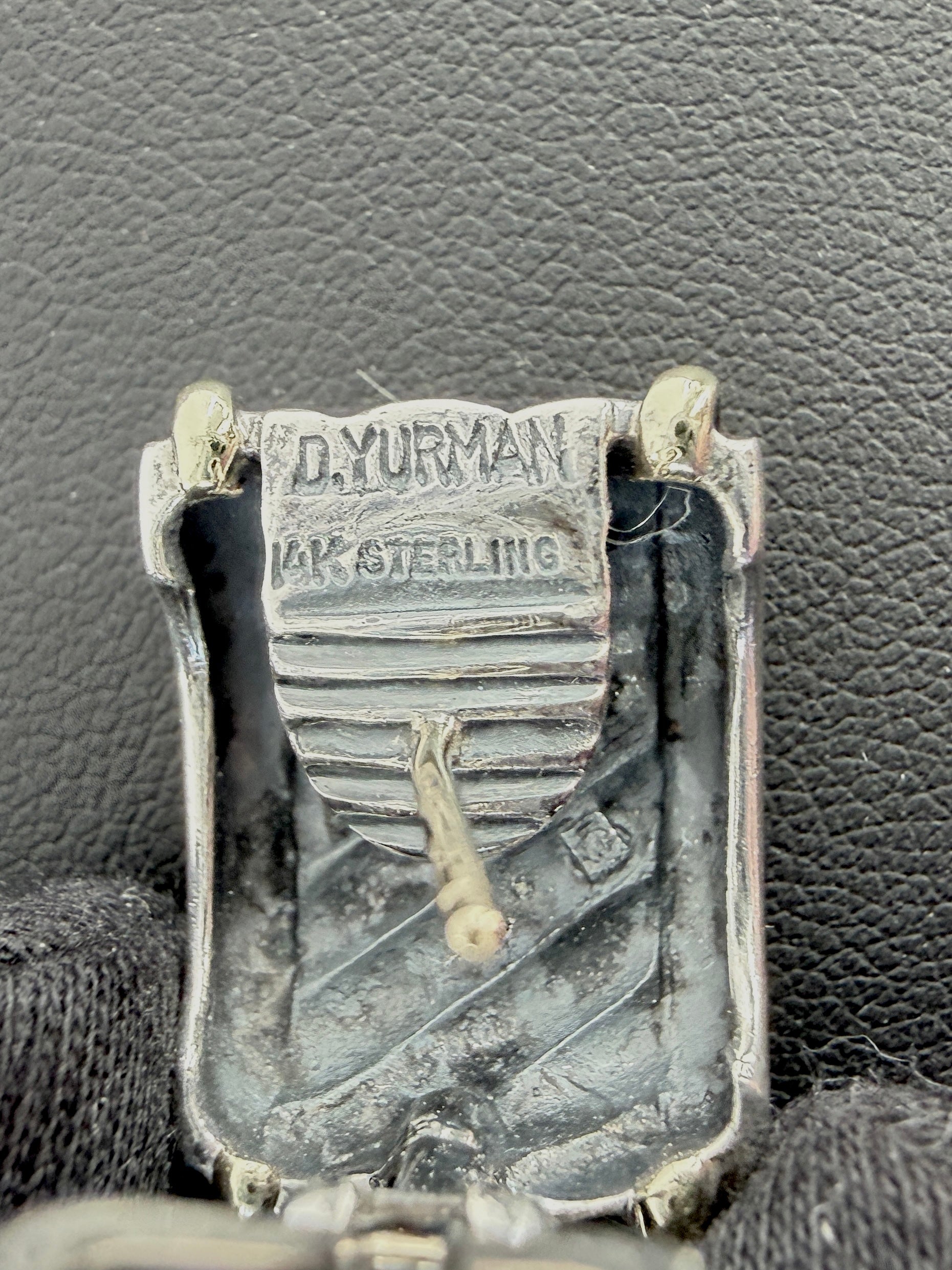 David Yurman sterling silver 14k gold cigar band drop earrings - My Girlfriend's Wardrobe LLC