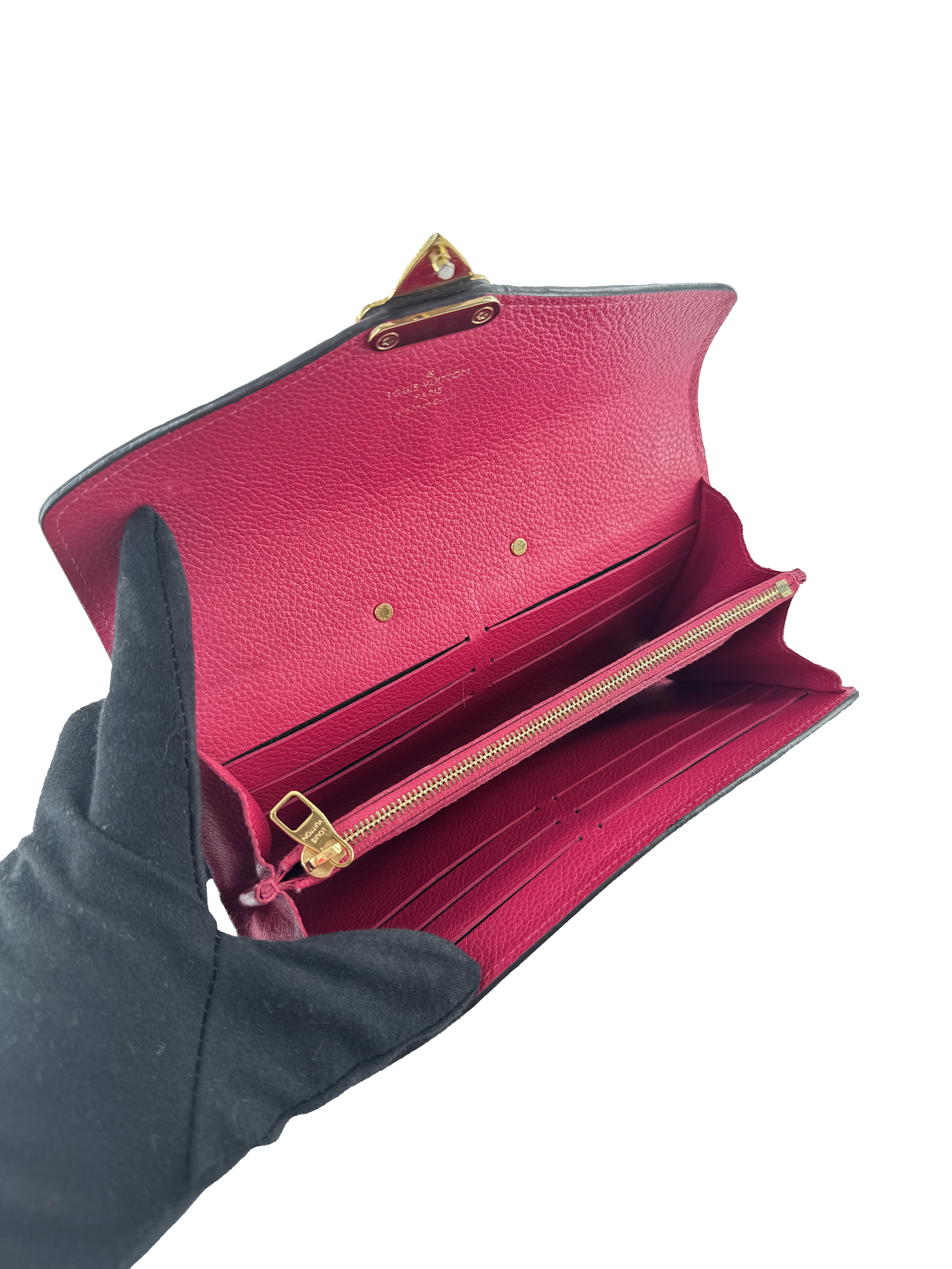 Louis Vuitton monogram Portefeuille wallet freesia/scarlet CA0198