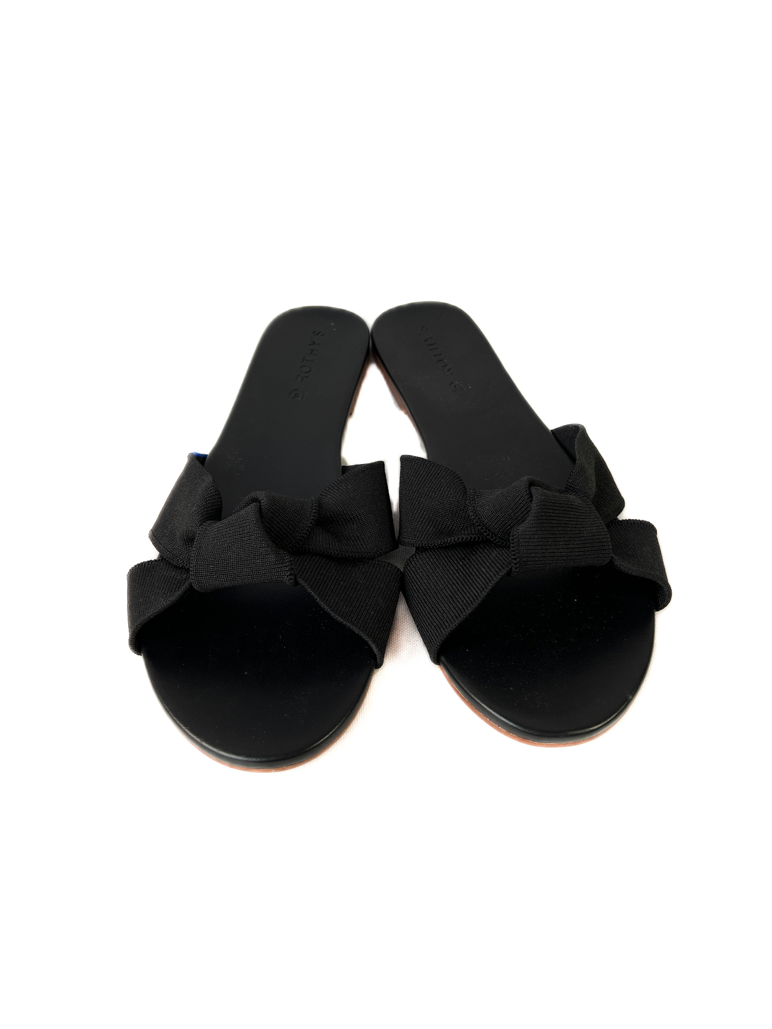 Black bow hot sale slide sandals